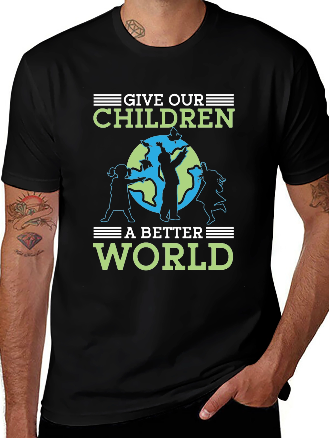 Variant 29 of Give Our Children a Better World Graphic T-Shirt