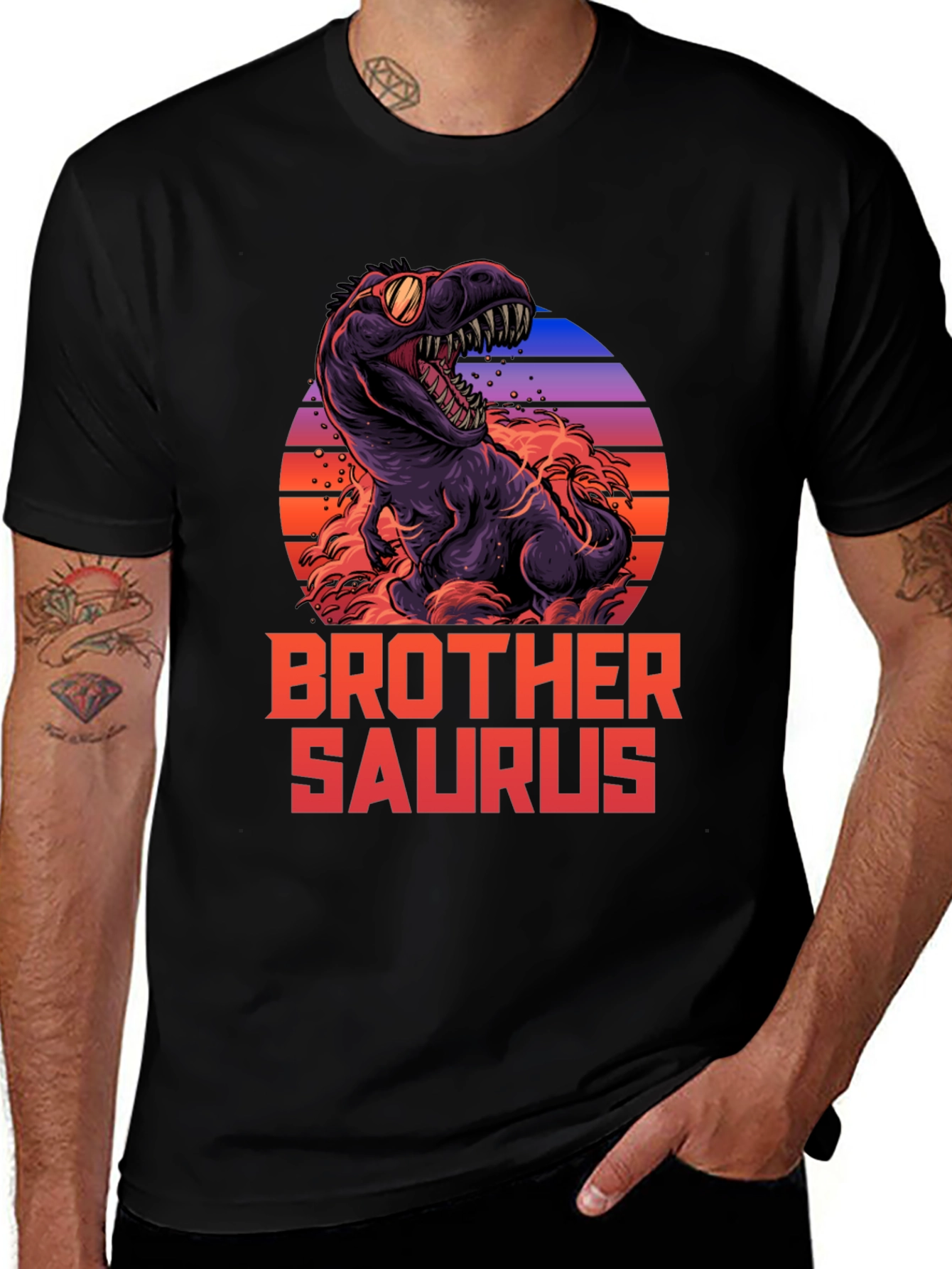Brother Saurus T-Shirt Dinosaur Graphic Tee