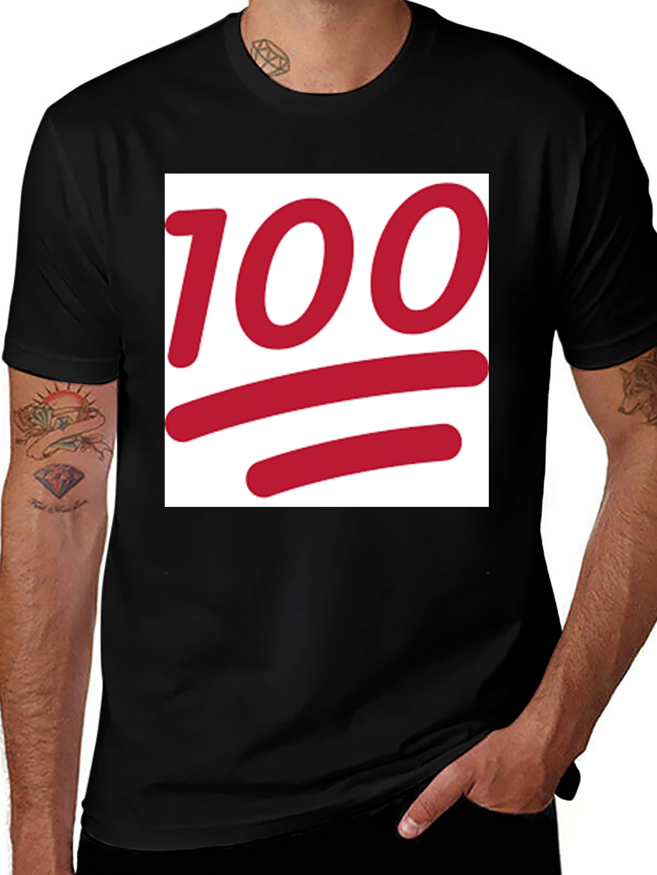 Variant 16 of 100 Emoji T-Shirt - Black Crew Neck Tee