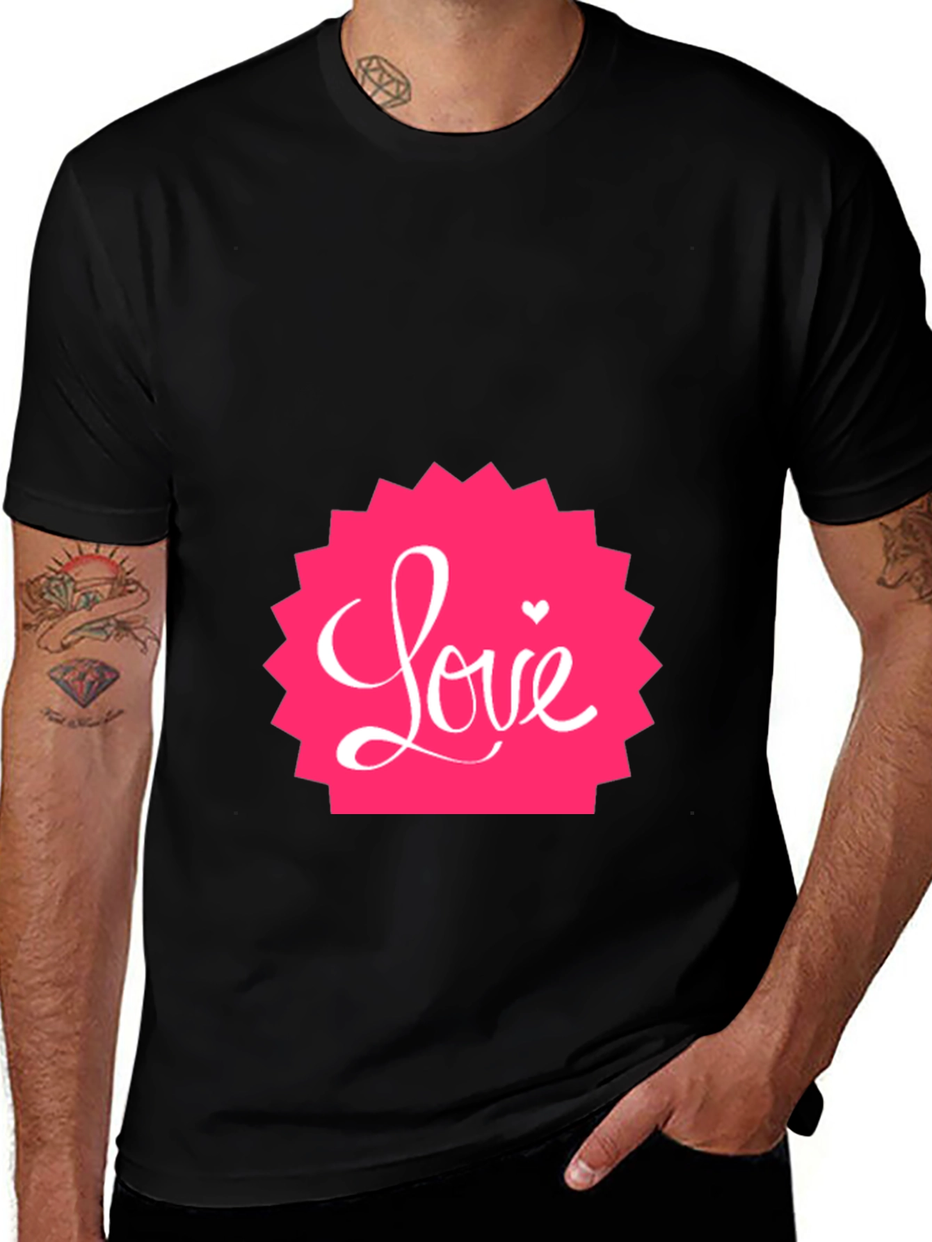 Variant 27 of Love Graphic Black T-Shirt, Stylish Casual Tee