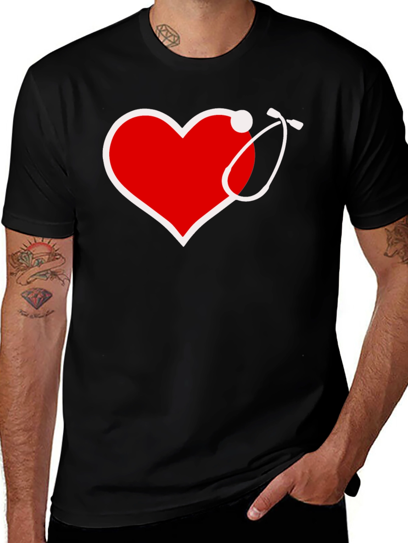 Variant 22 of Heart Stethoscope Graphic Tee - Medical Love!