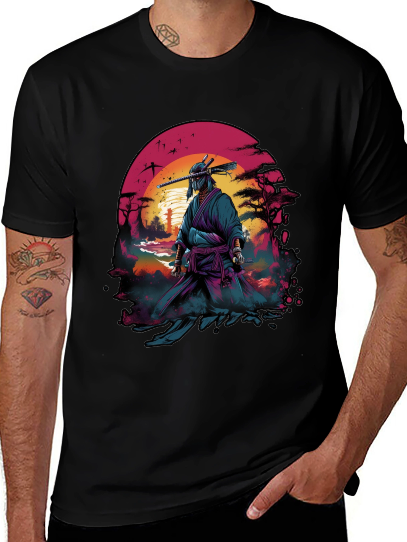 Variant 11 of Samurai Sunset Graphic Tee