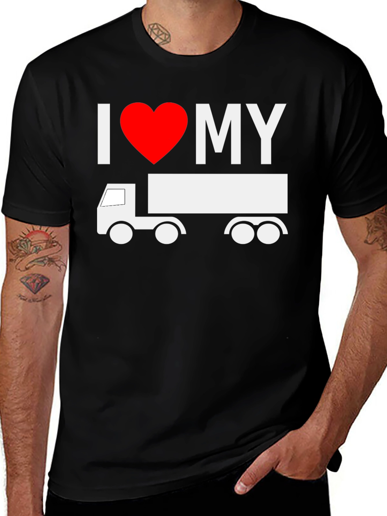 Variant 12 of I Heart My Truck T-Shirt - Black Graphic Tee
