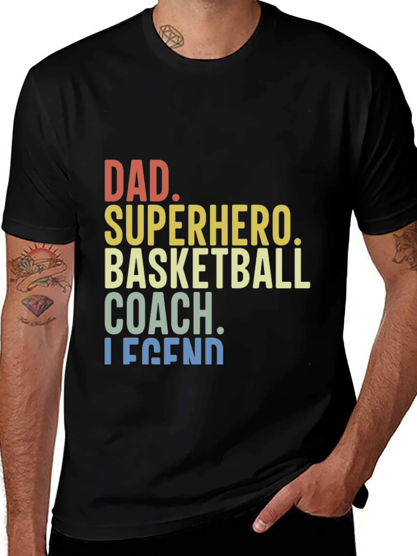 Variant 22 of Dad Superhero Basketball Coach Legend T-Shirt