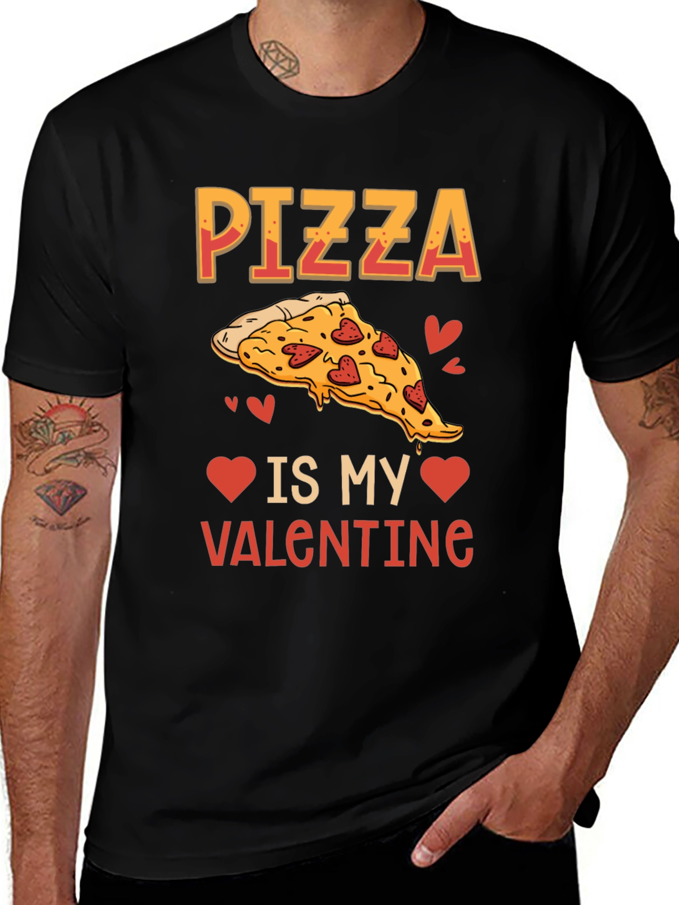 Variant 25 of Pizza Is My Valentine T-Shirt - Fun Graphic Tee