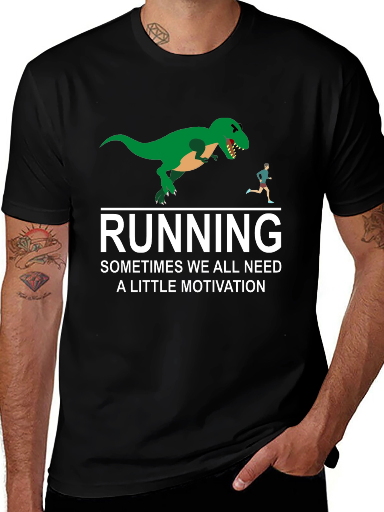 Variant 29 of Running Motivation T-Shirt - Dinosaur Chase