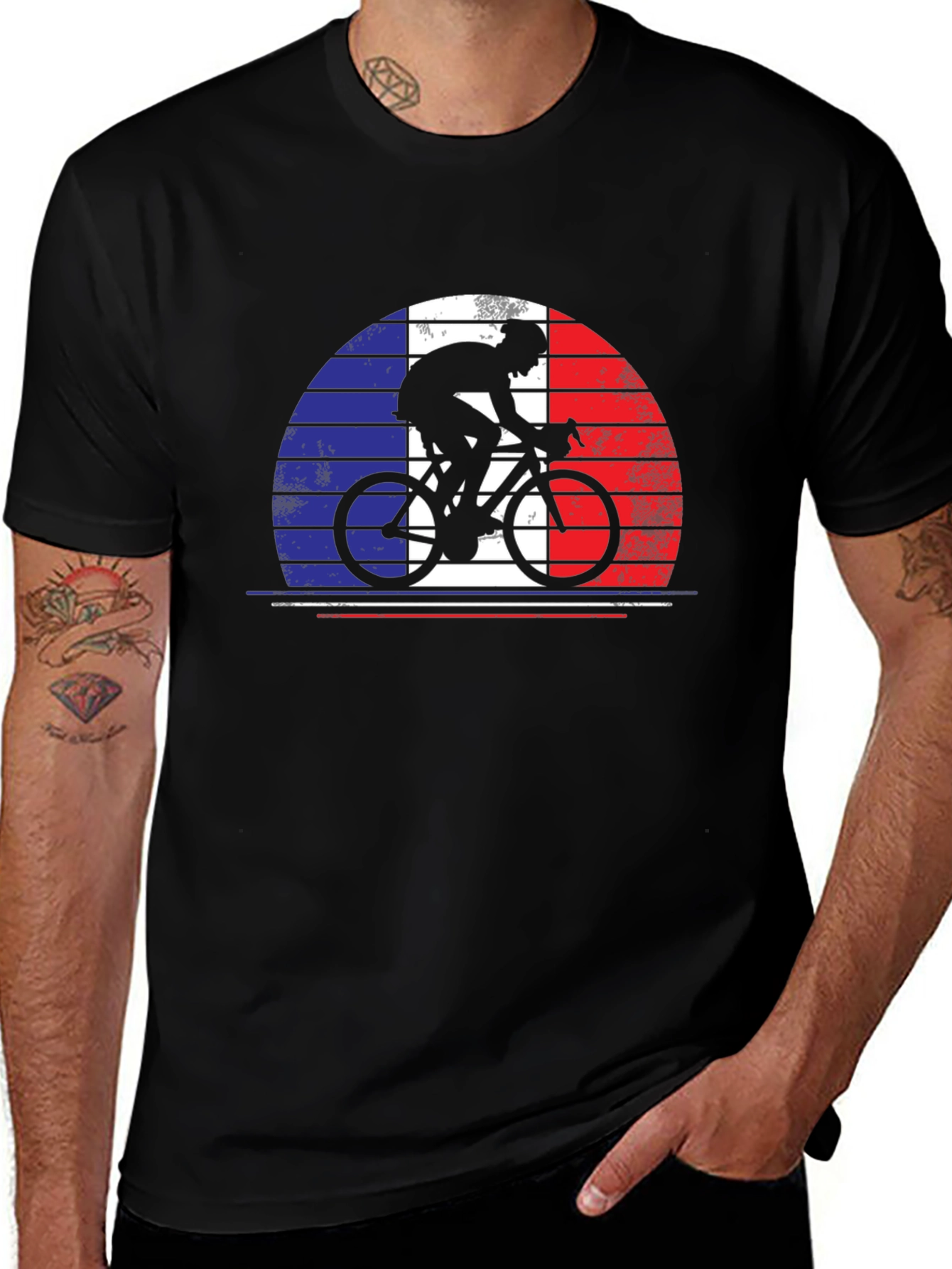 Variant 14 of French Cyclist T-Shirt - France Bike Flag