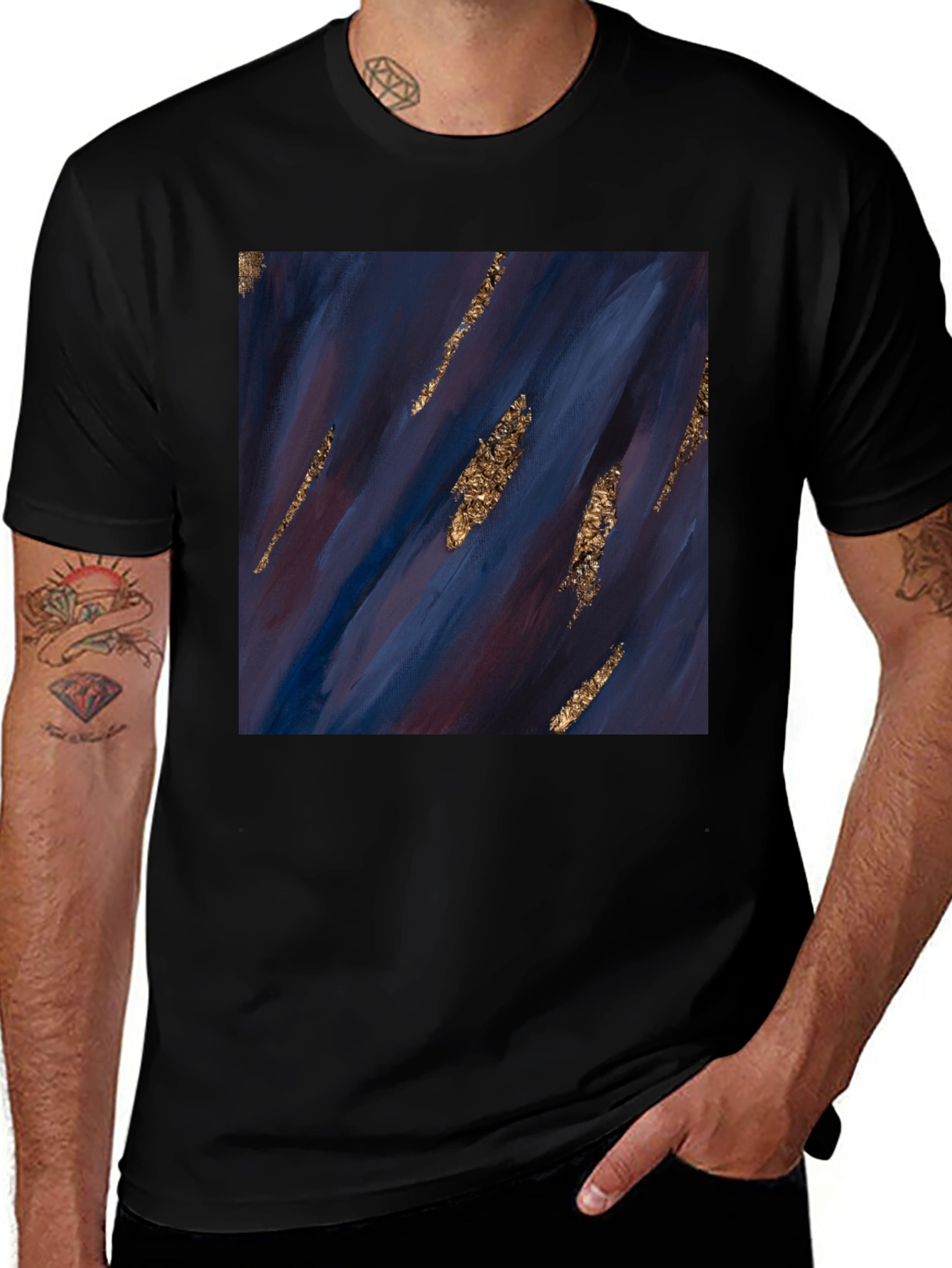Variant 25 of Abstract Gold Streak Graphic Tee
