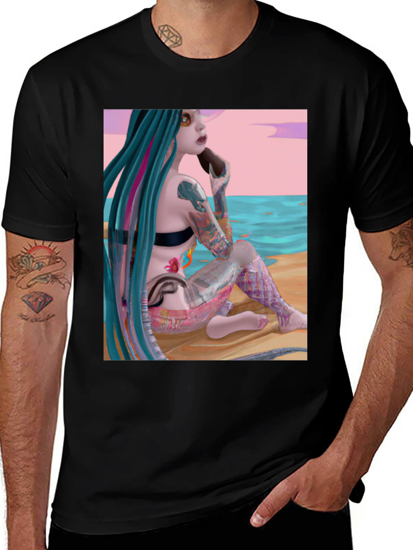 Variant 8 of Artistic Mermaid T-Shirt