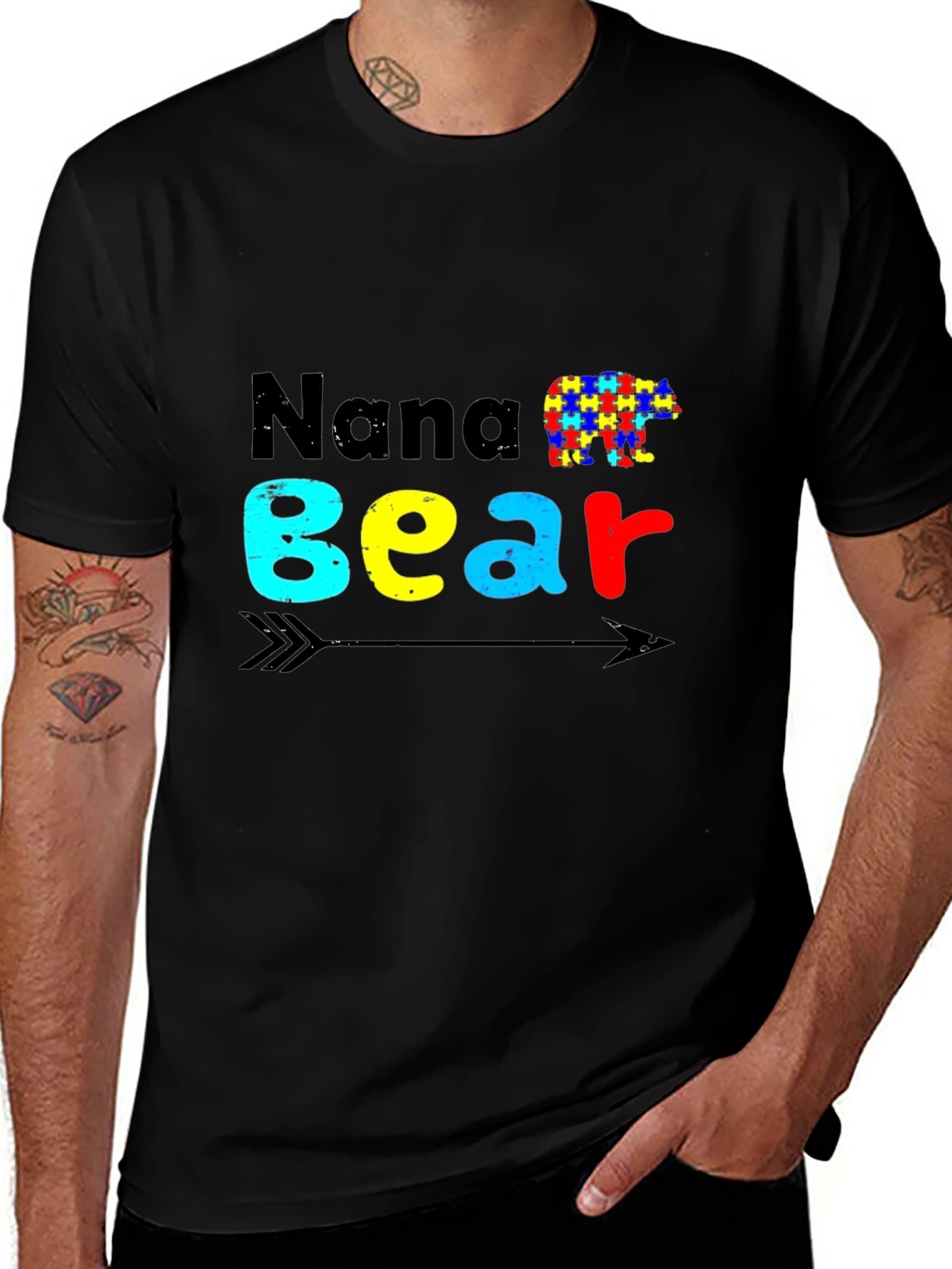 Nana Bear Autism Awareness T-Shirt