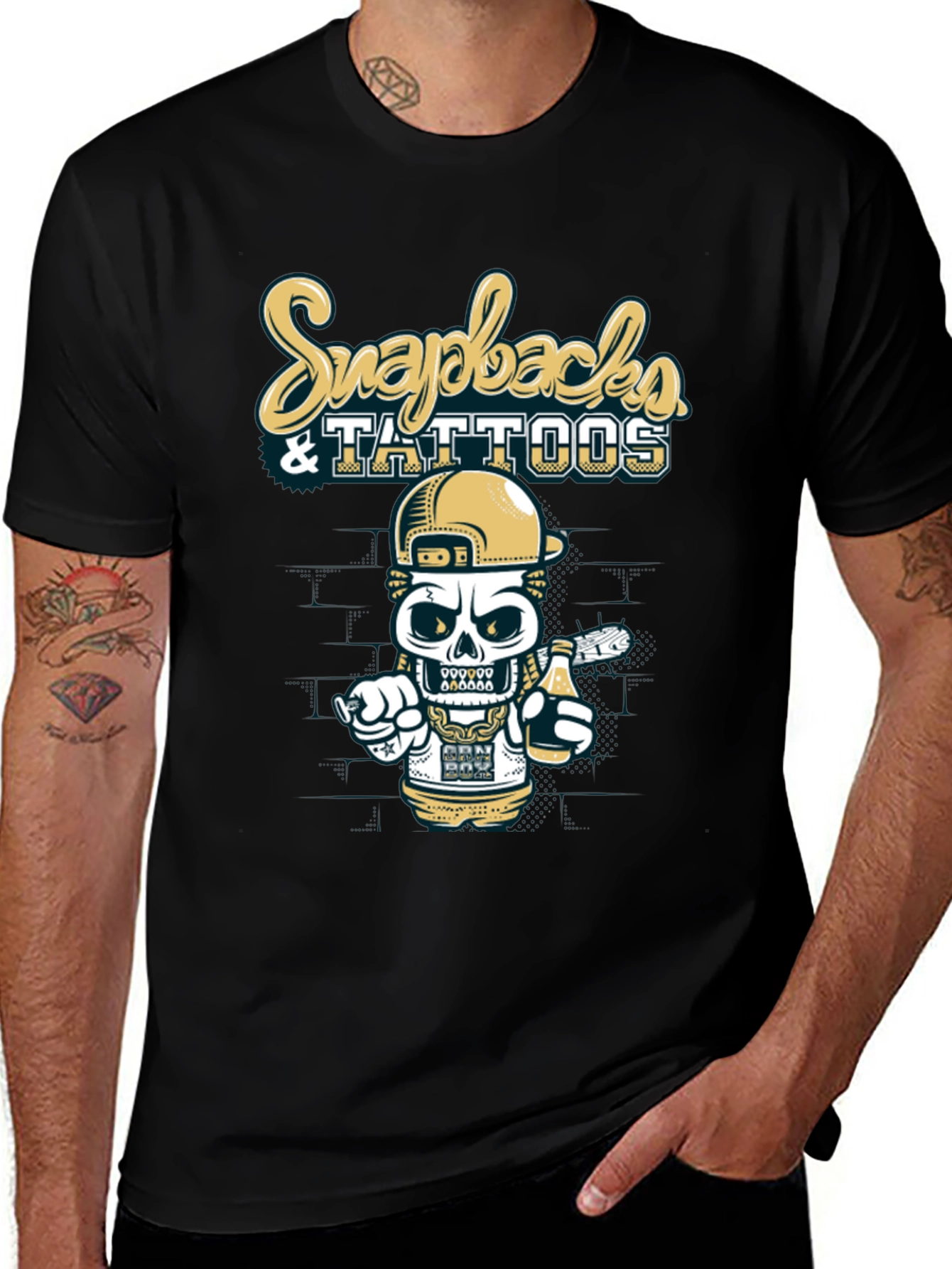 Snapbacks & Tattoos Graphic T-Shirt - Men's