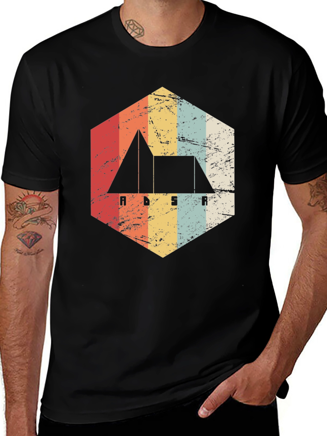 Retro ADSR Synth T-Shirt - Black