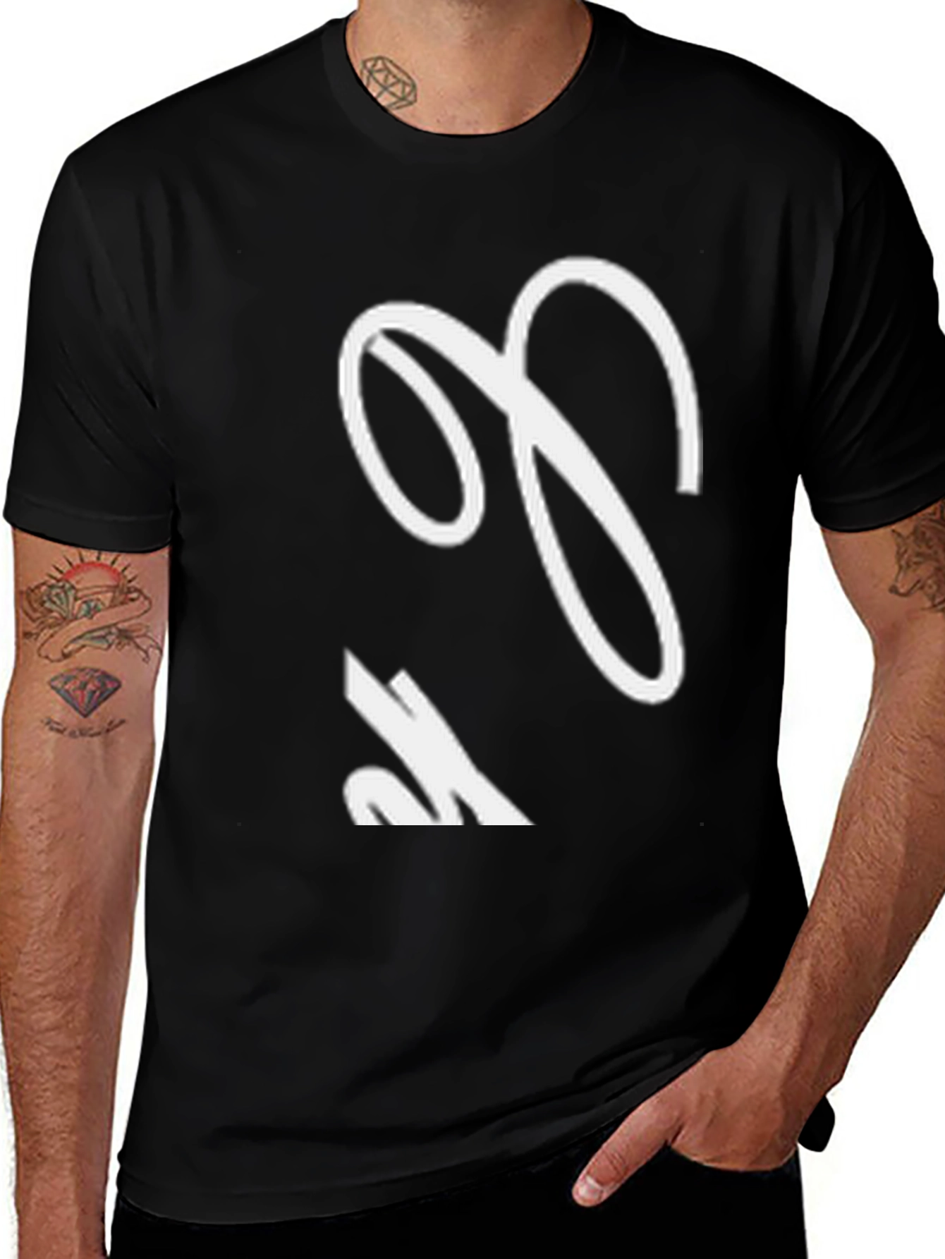 Variant 23 of Bold Initial Graphic Tee - Black