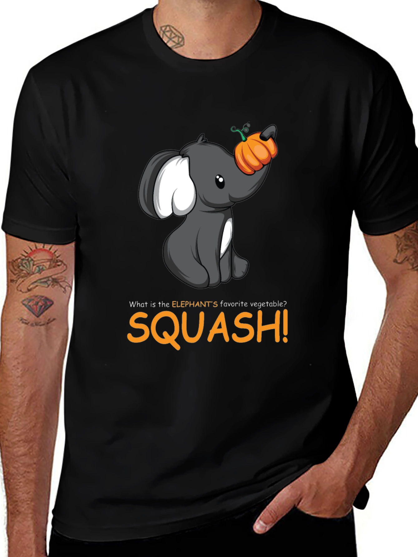 Variant 18 of Elephant Squash T-Shirt - Cute Animal Pun Tee