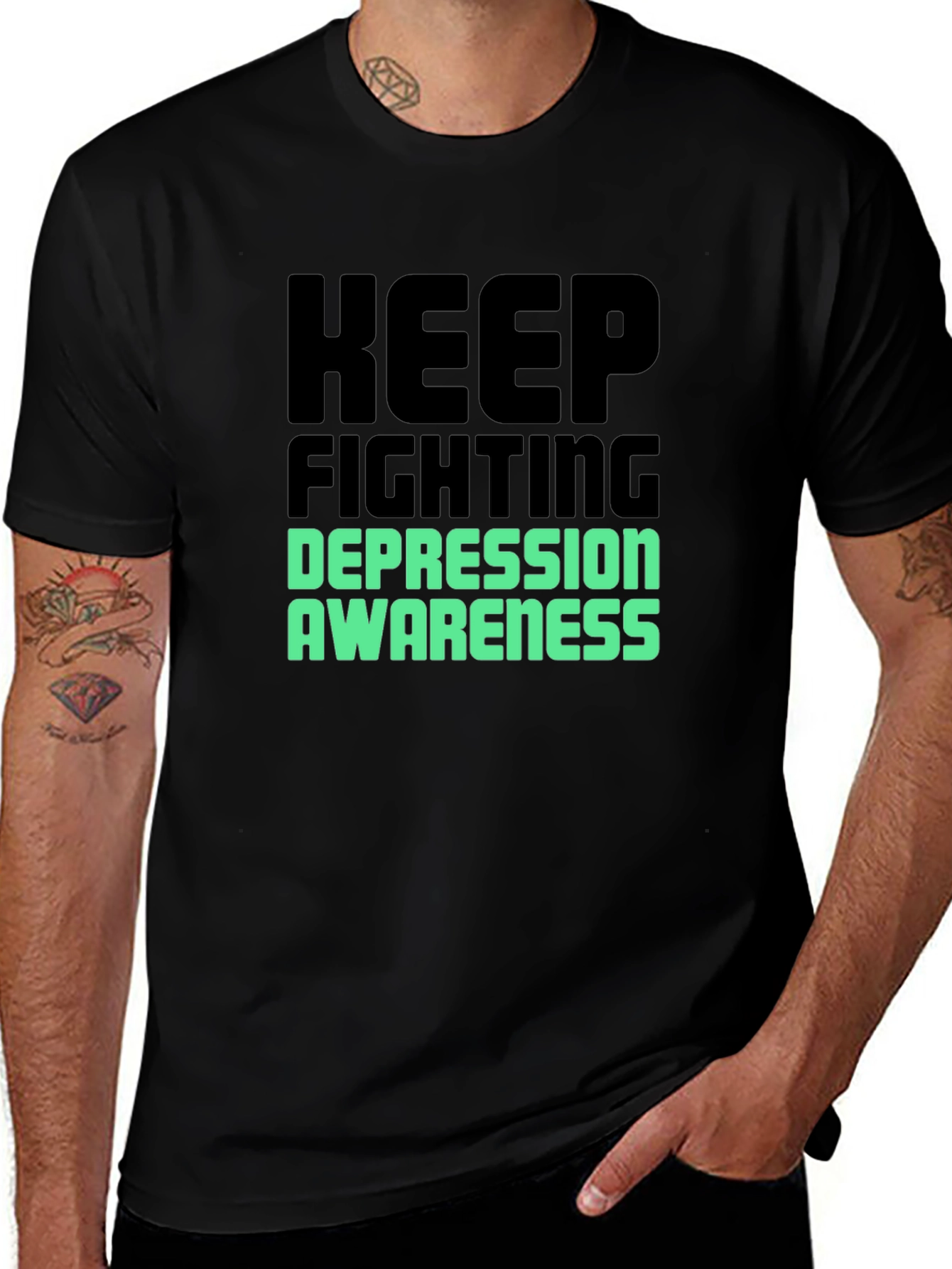 Variant 29 of Keep Fighting Depression Awareness T-Shirt