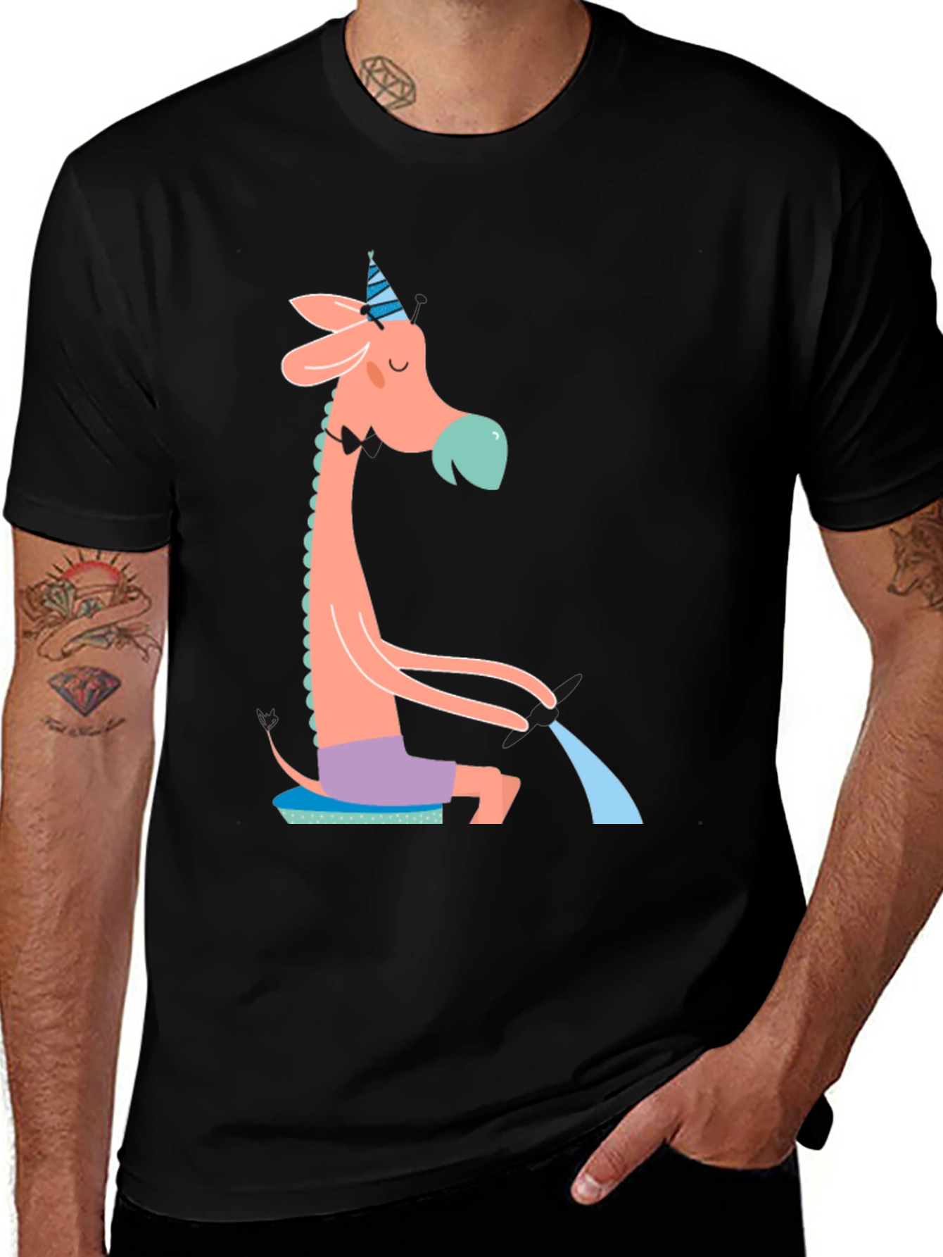 Variant 15 of Whimsical Giraffe T-Shirt - Quirky Novelty Tee