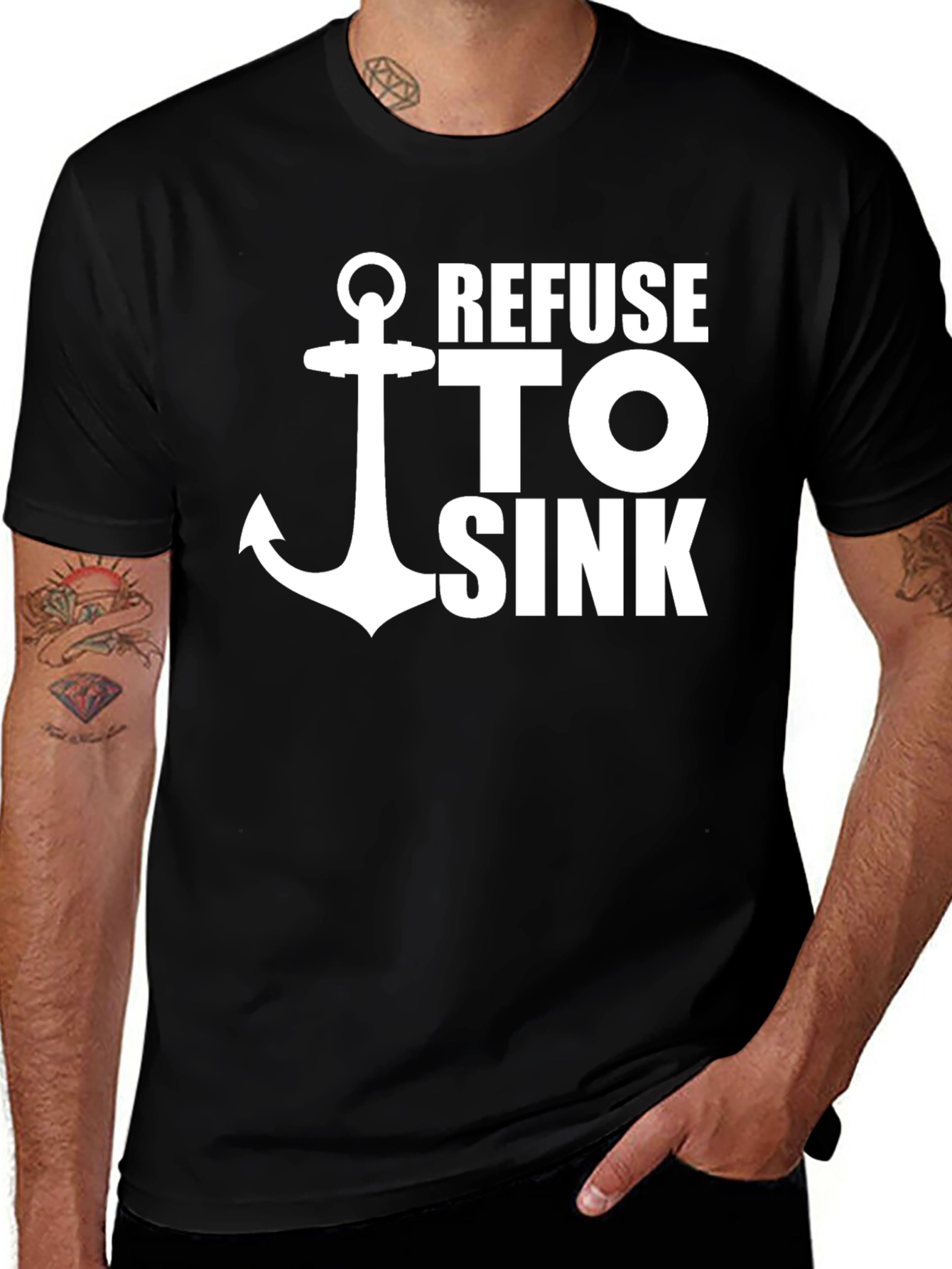 Variant 19 of Refuse To Sink Graphic Tee - Anchor Design