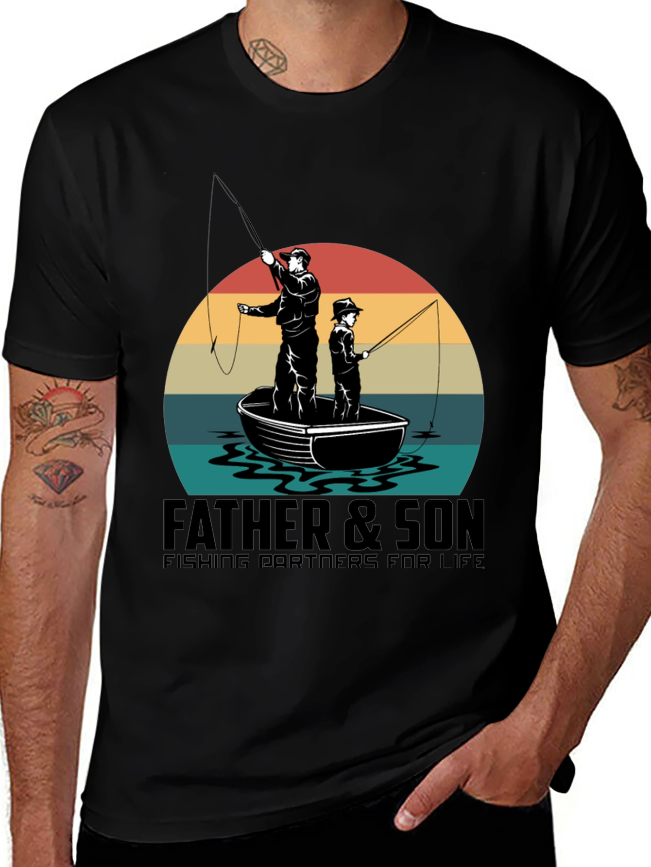 Variant 24 of Father & Son Fishing Partners Black Graphic Tee