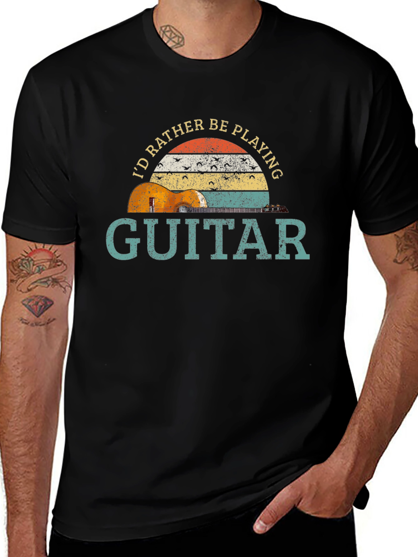 Variant 25 of I'd Rather Be Playing Guitar T-Shirt