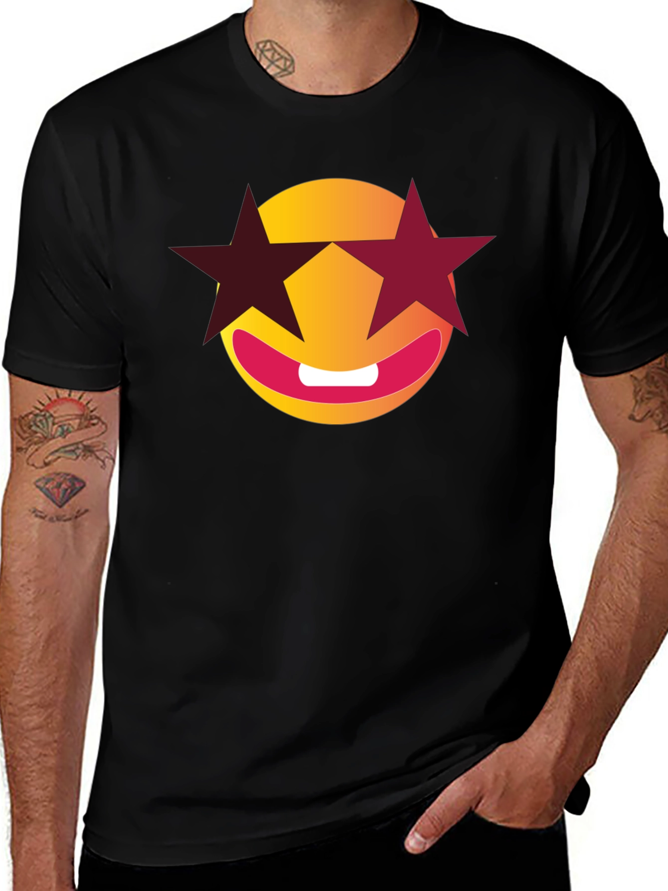 Variant 10 of Smiley Face with Star Shades Graphic T-Shirt