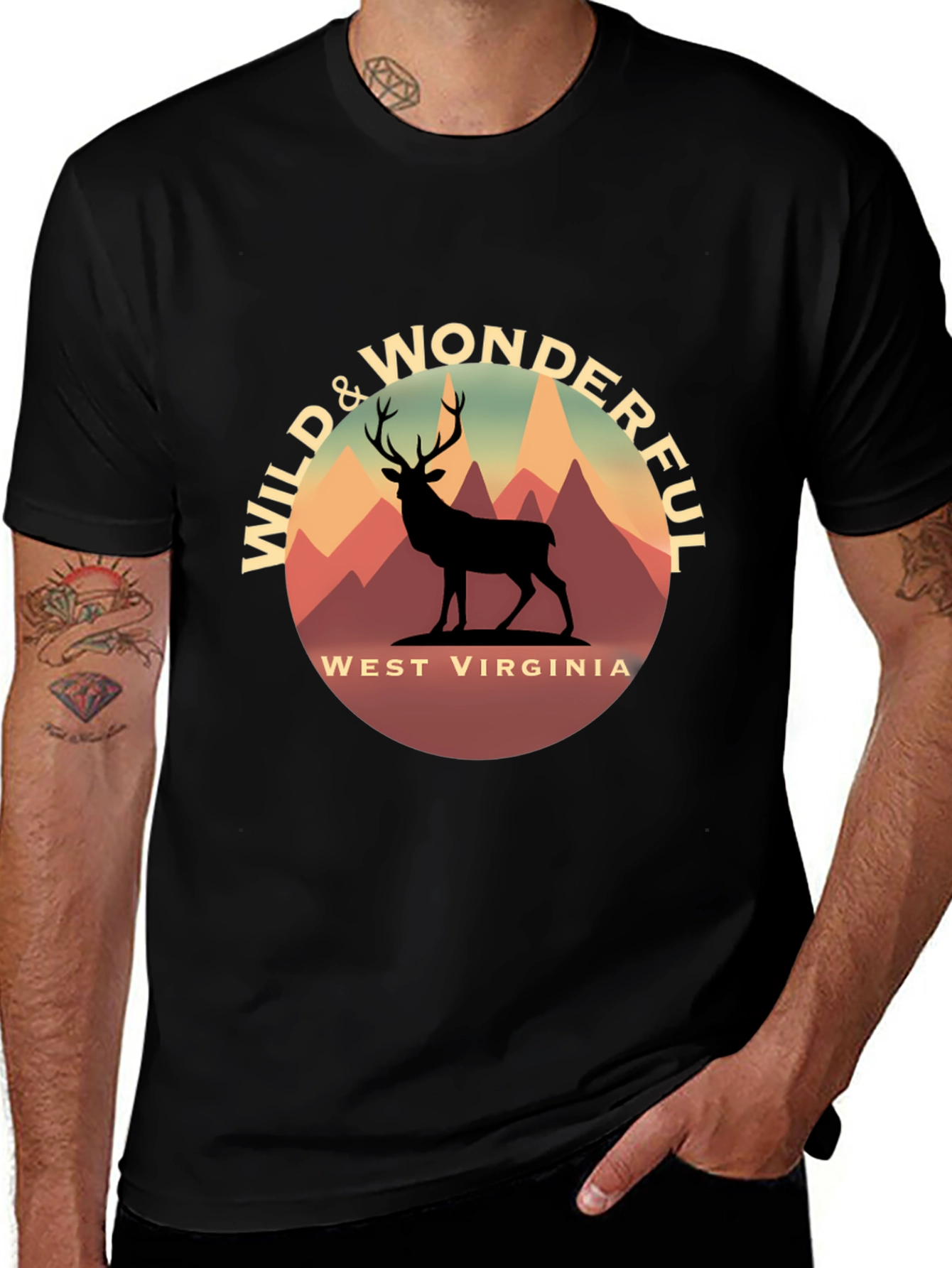 Variant 25 of Wild & Wonderful West Virginia Deer Graphic Tee