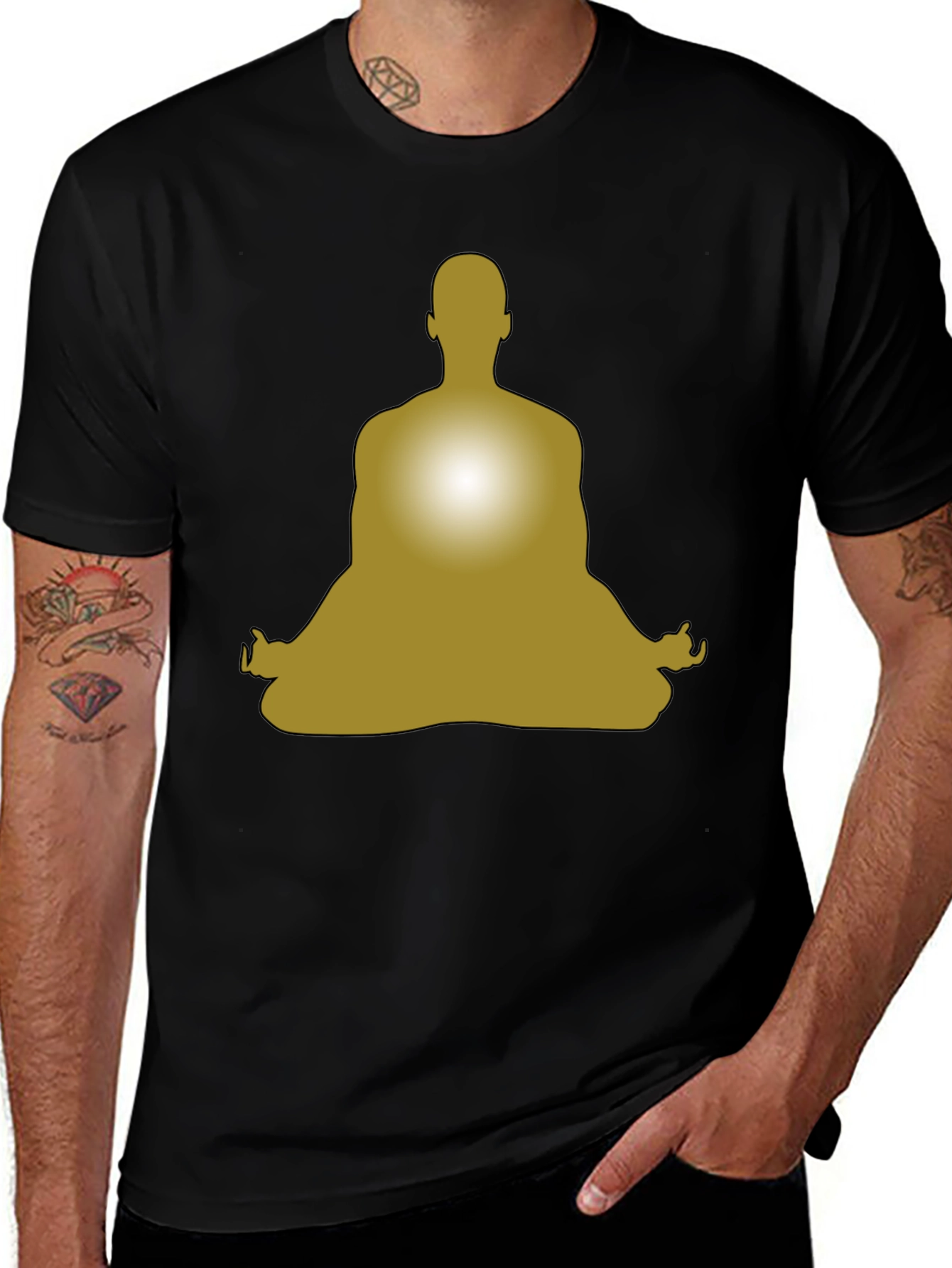 Variant 6 of Enlightened Pose Black T-Shirt