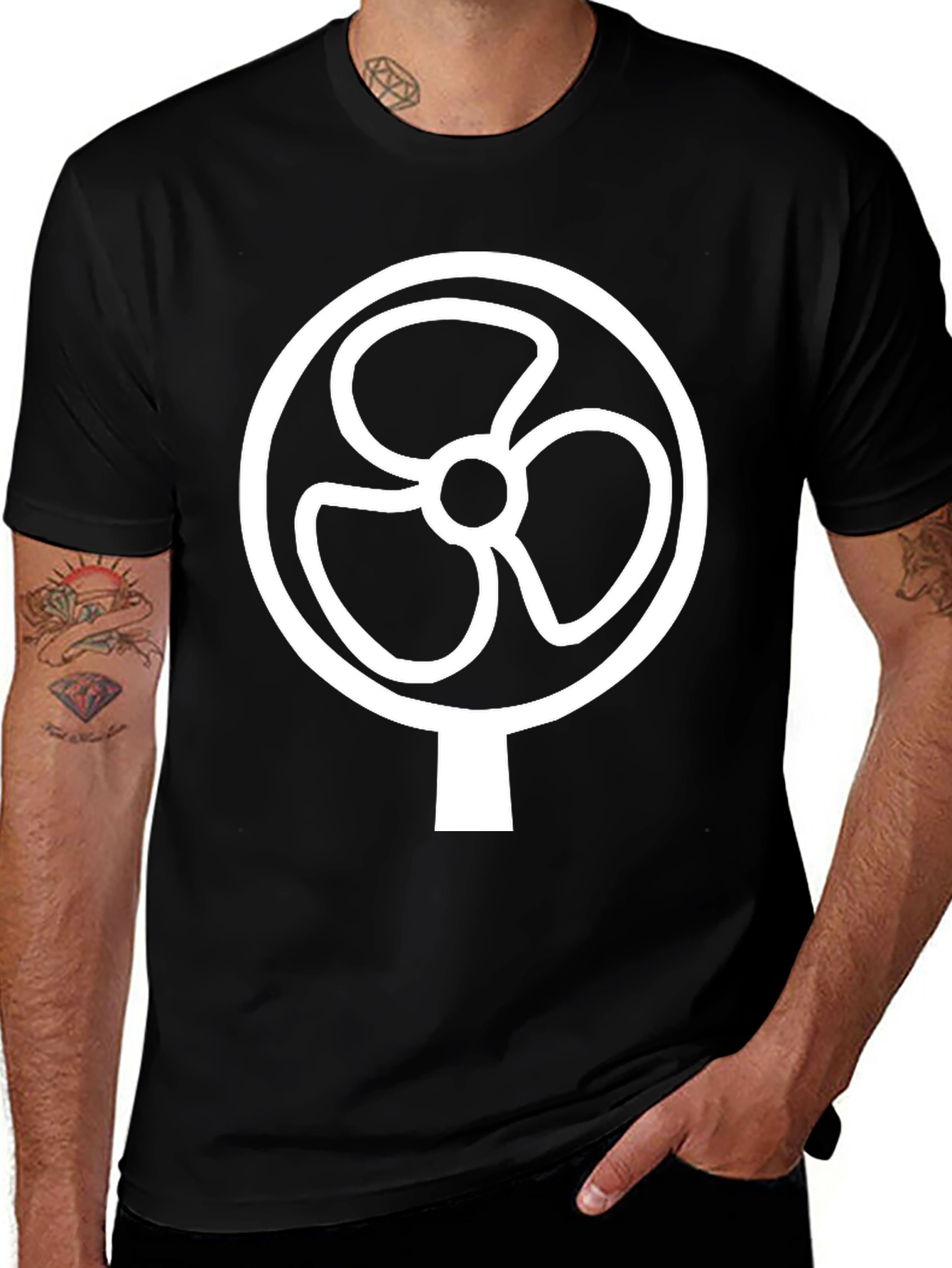 Variant 11 of Fan Graphic Tee - Cool & Casual Black T-Shirt