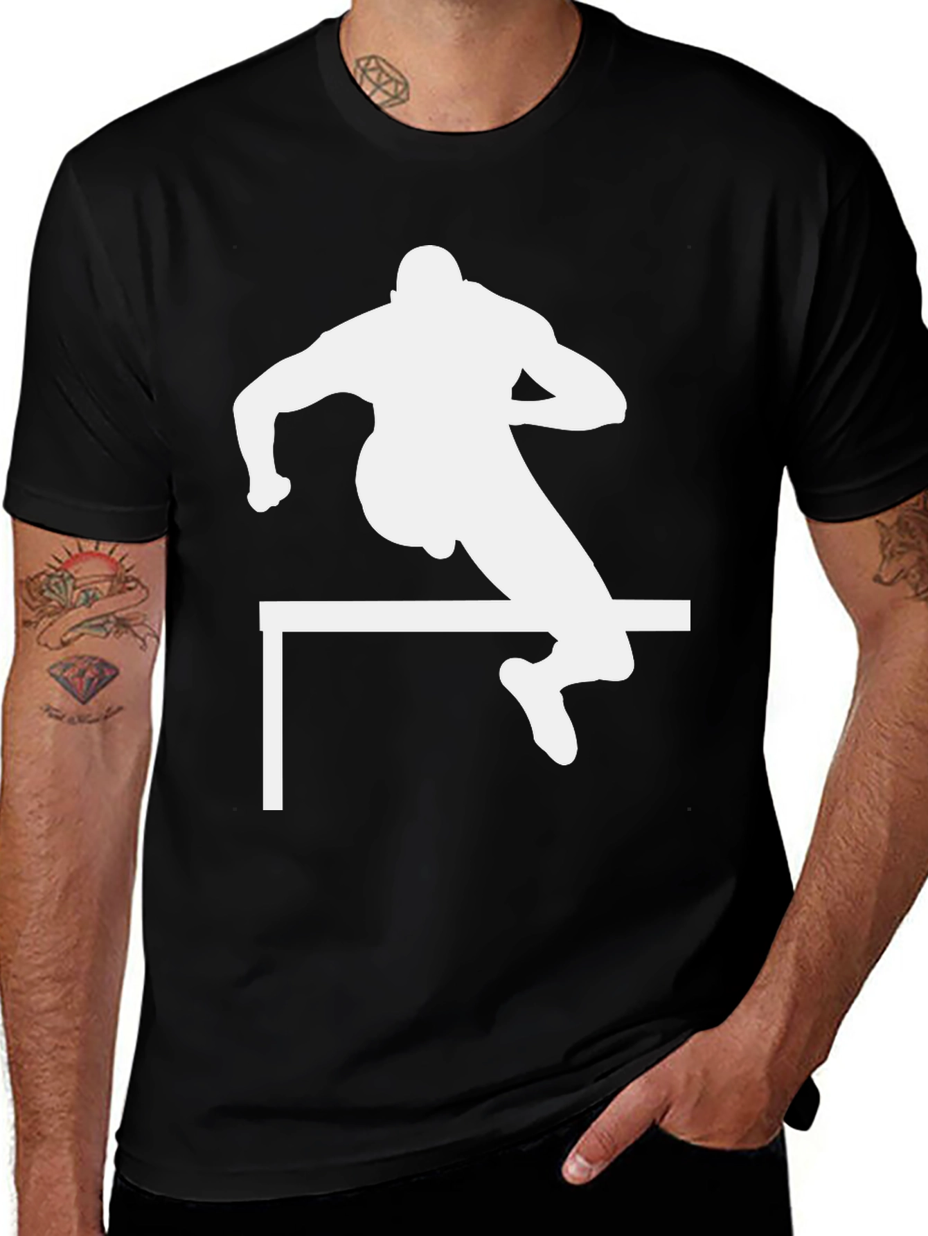 Variant 26 of Athlete Hurdle Black T-Shirt