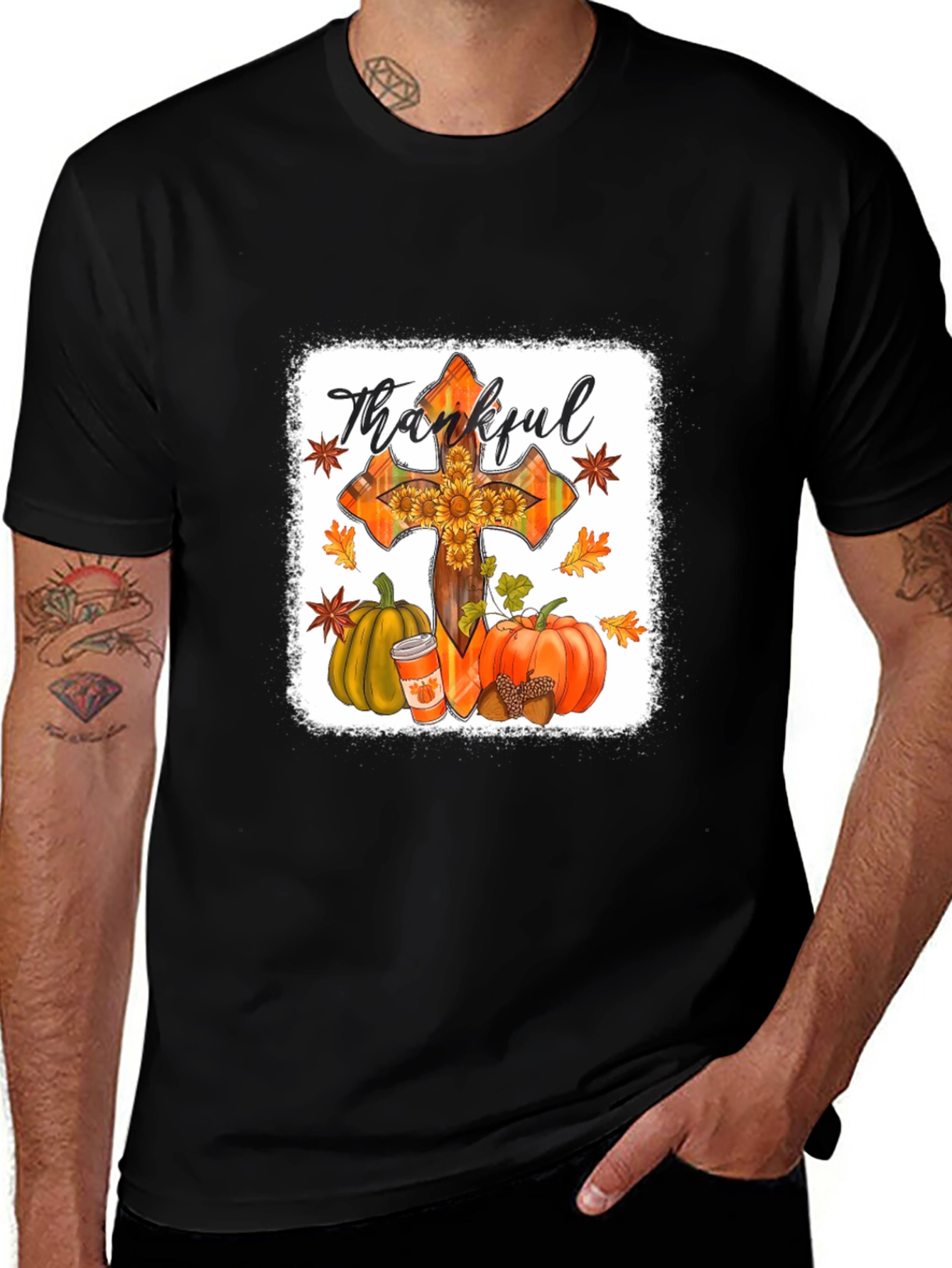 Variant 12 of Thankful Cross Fall Graphic T-Shirt