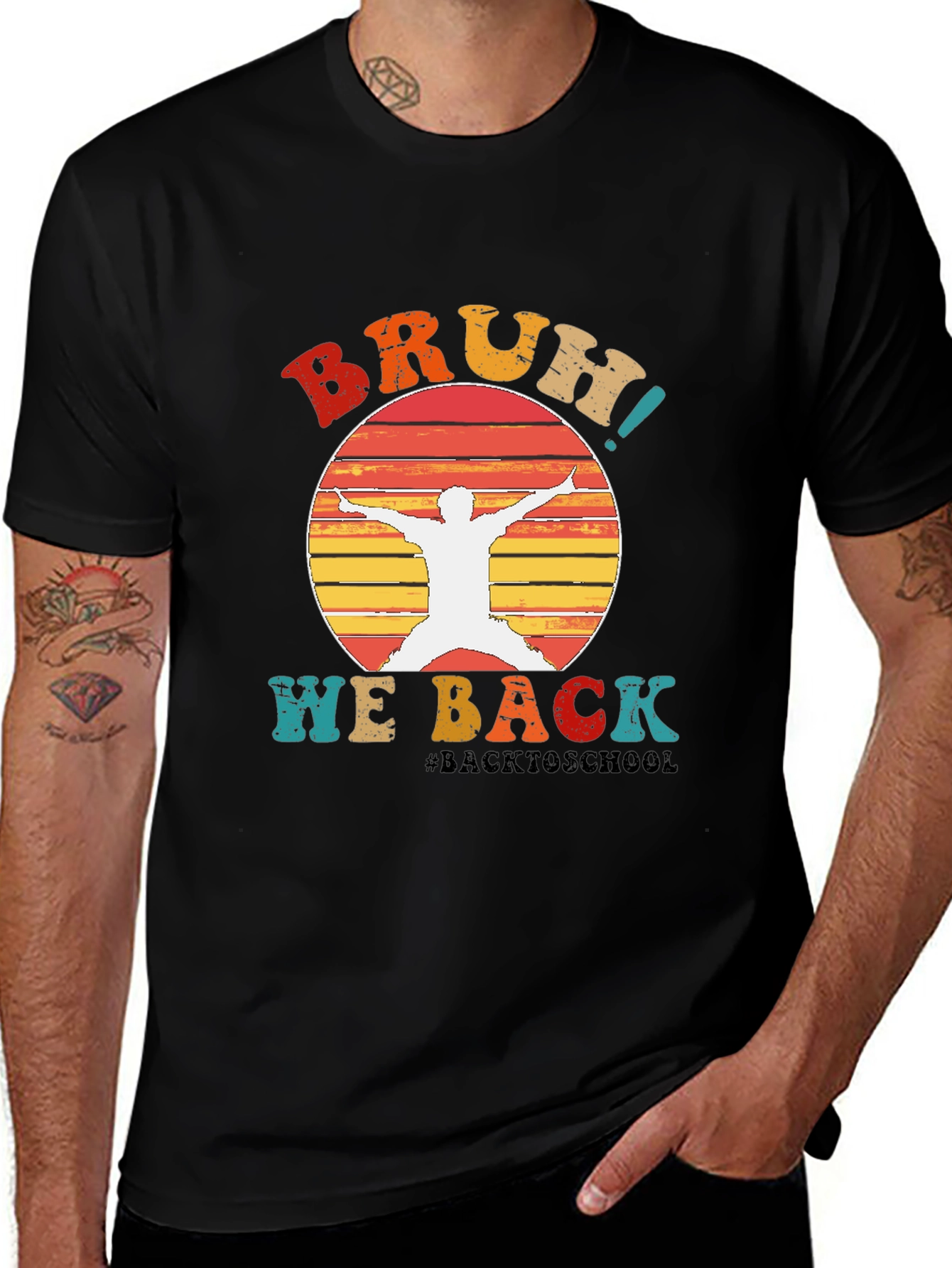Black Bruh! We Back T-Shirt Retro Style main image