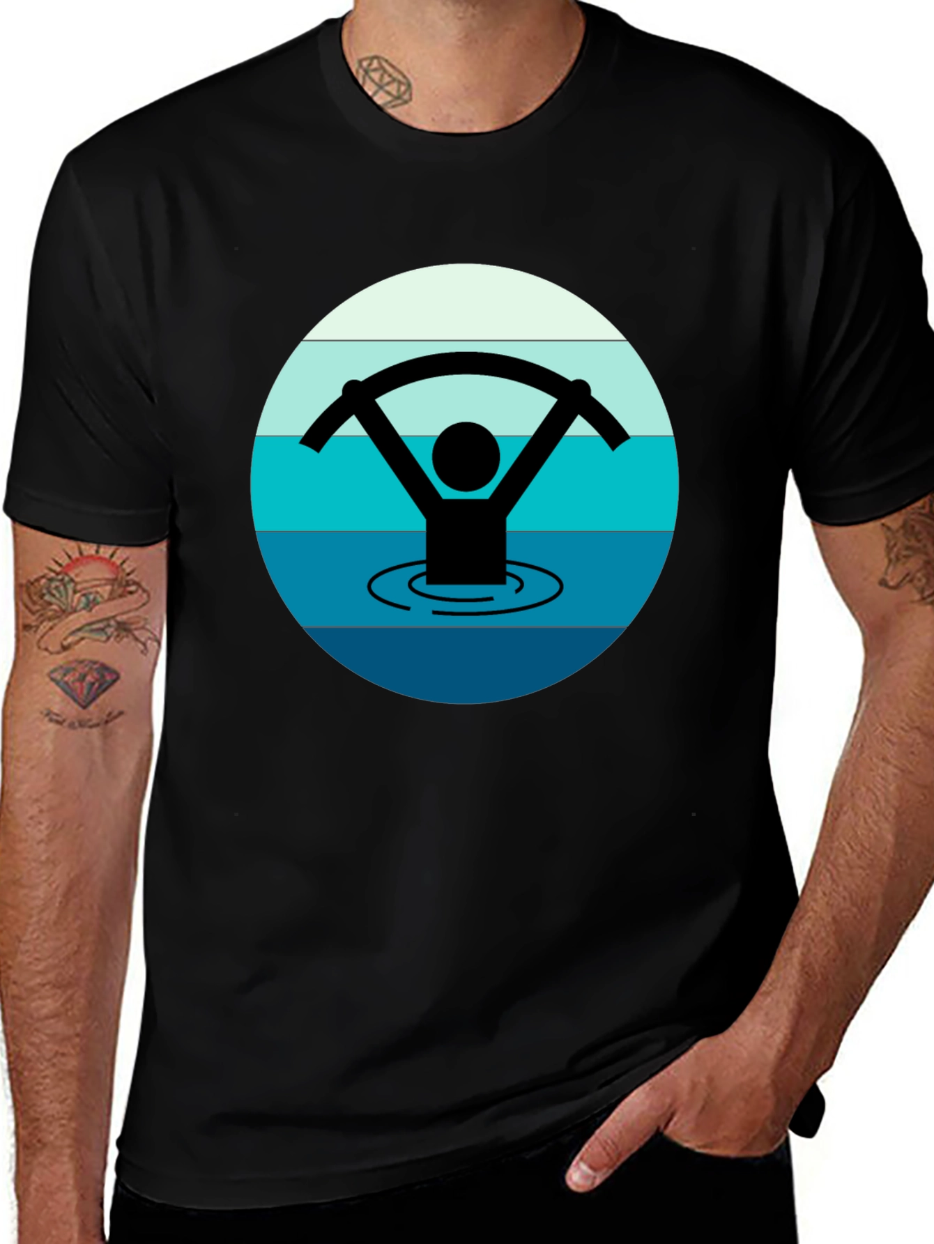 Variant 29 of Wakeboarder Circle Graphic Tee - Casual Comfort