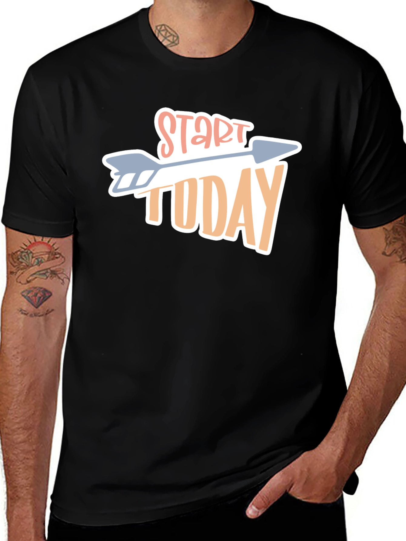 Variant 5 of Start Today Arrow Graphic Tee - Black