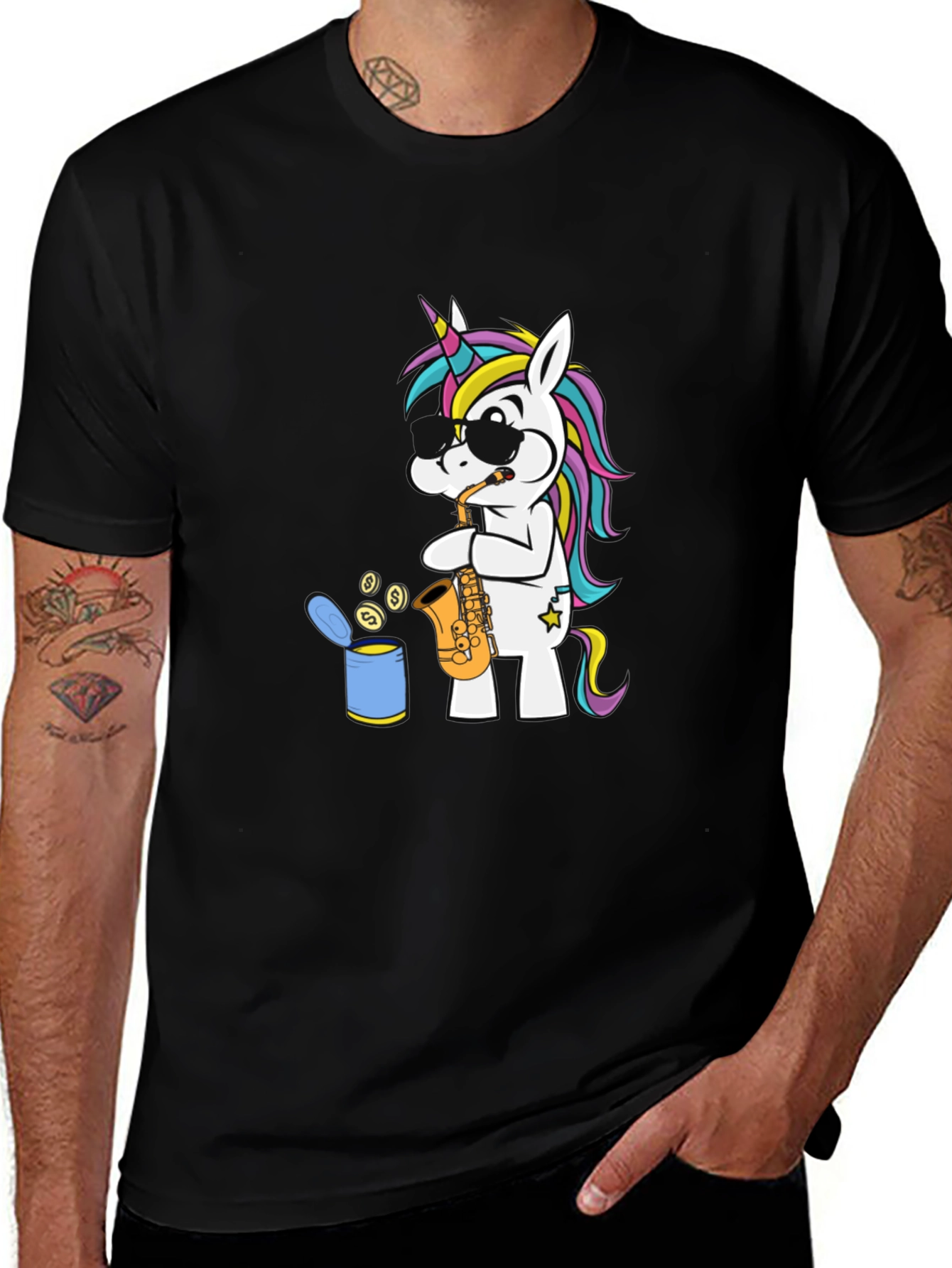 Variant 14 of Unicorn Sax Player Graphic Tee