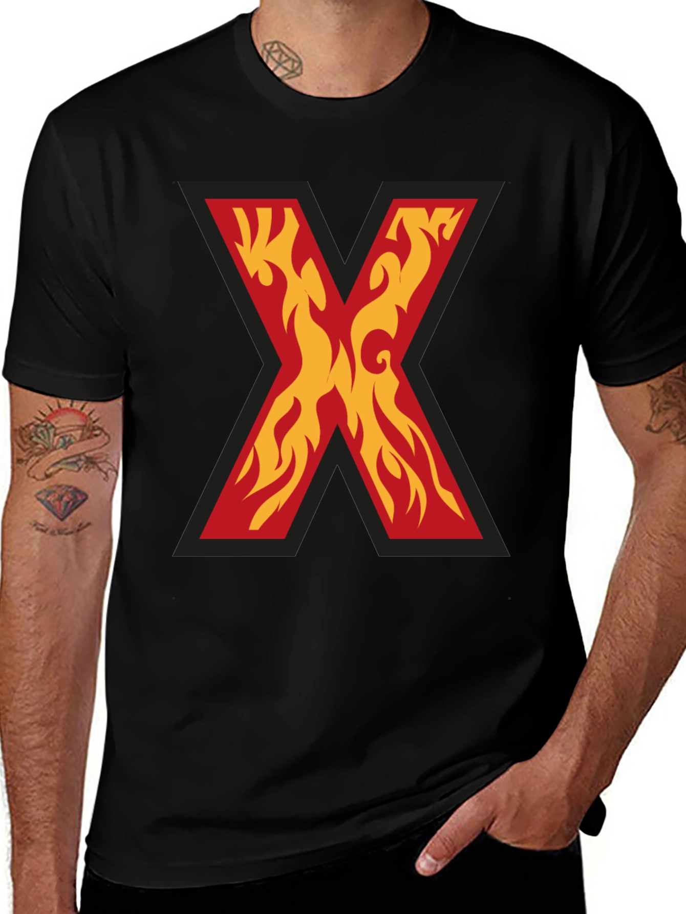 Variant 25 of Fiery X Graphic Tee - Bold Statement Shirt
