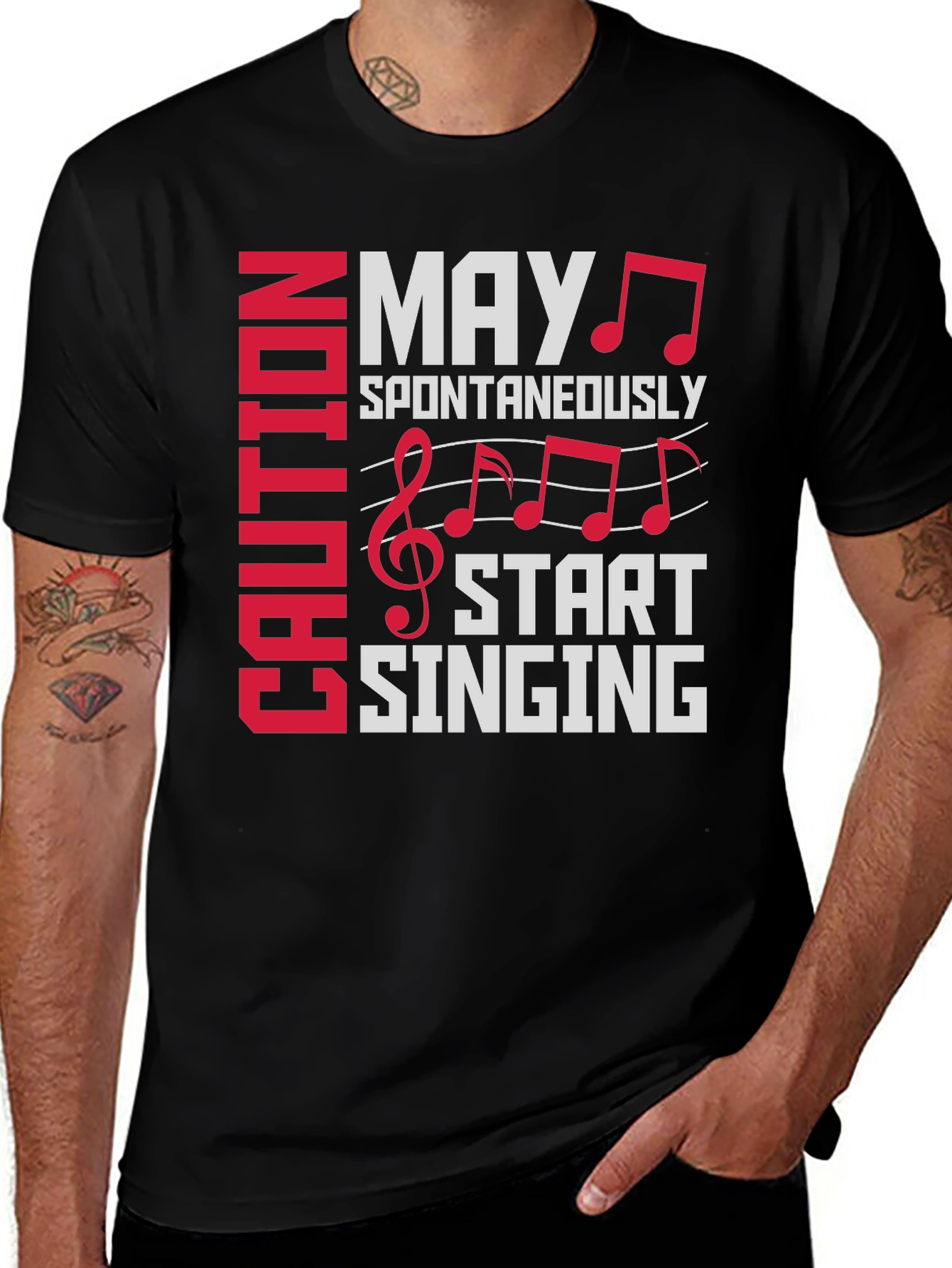 Variant 13 of Caution May Spontaneously Start Singing T-Shirt
