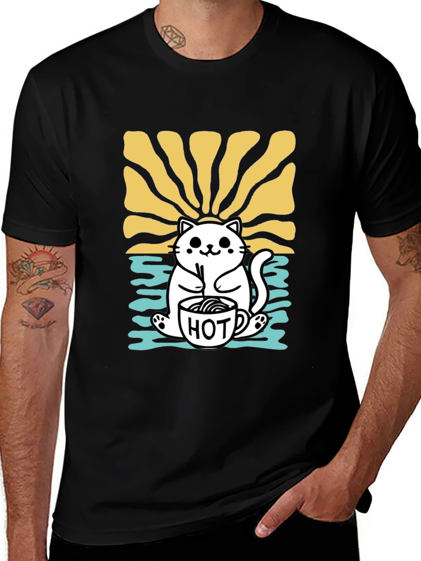 Variant 3 of Cute Cat Hot Drink T-Shirt