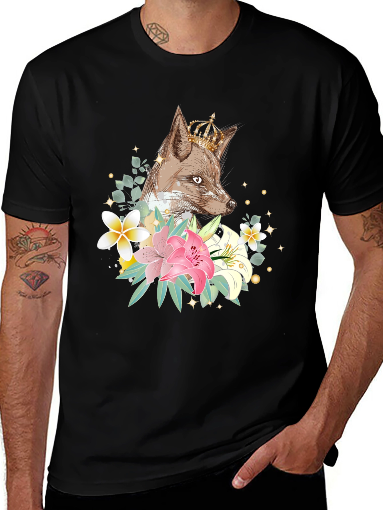Variant 12 of Fox with Crown Floral T-Shirt