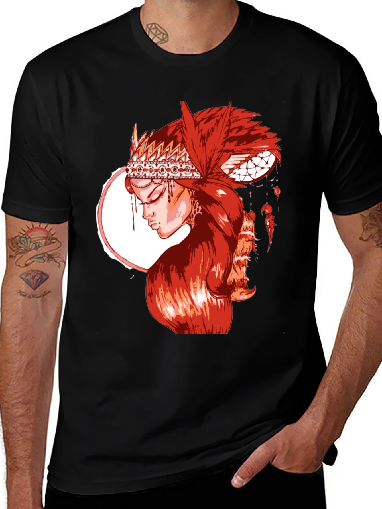 Variant 6 of Red Indian Girl Graphic T-Shirt