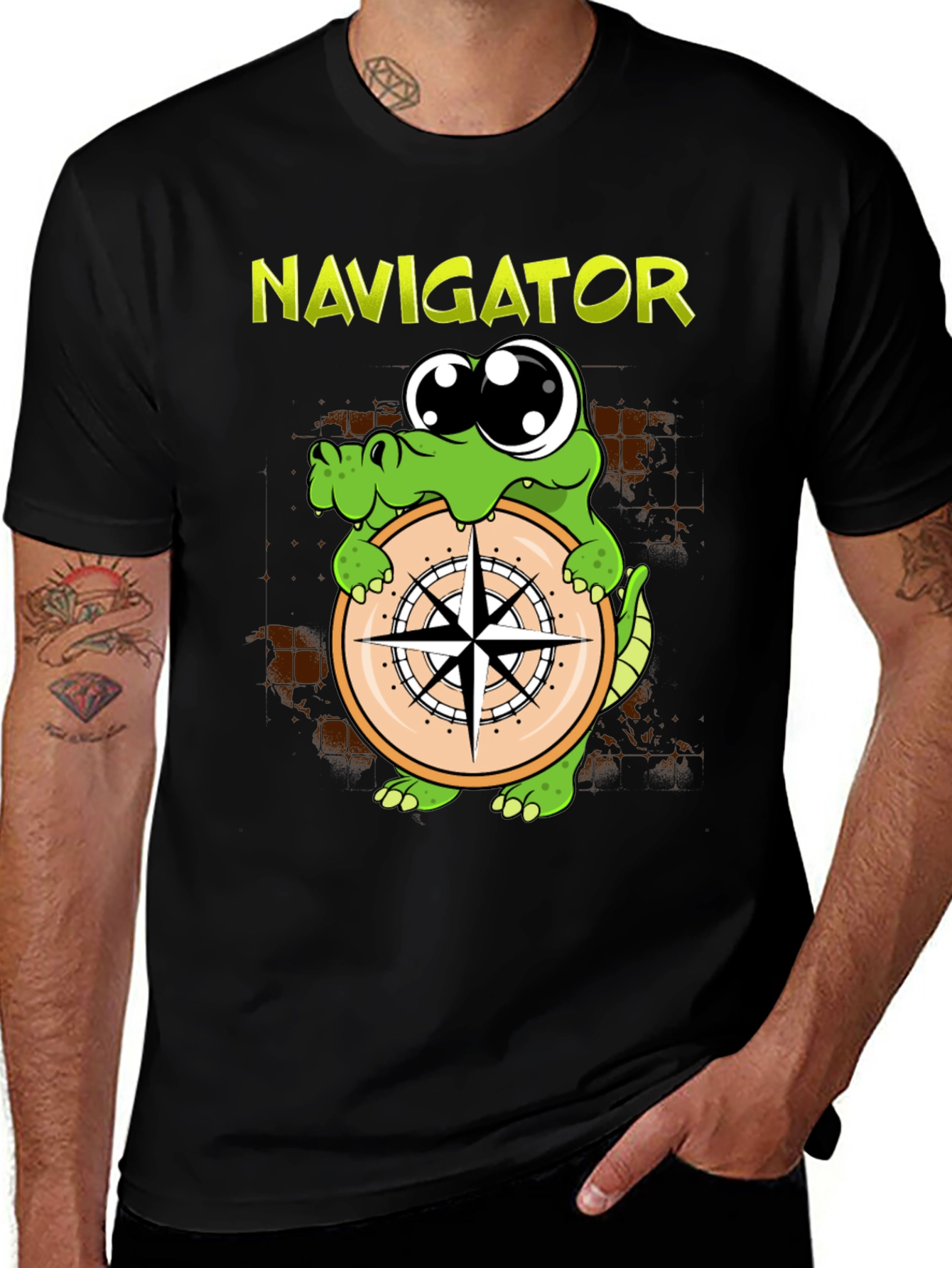 Variant 8 of Navigator Alligator Compass Graphic T-Shirt