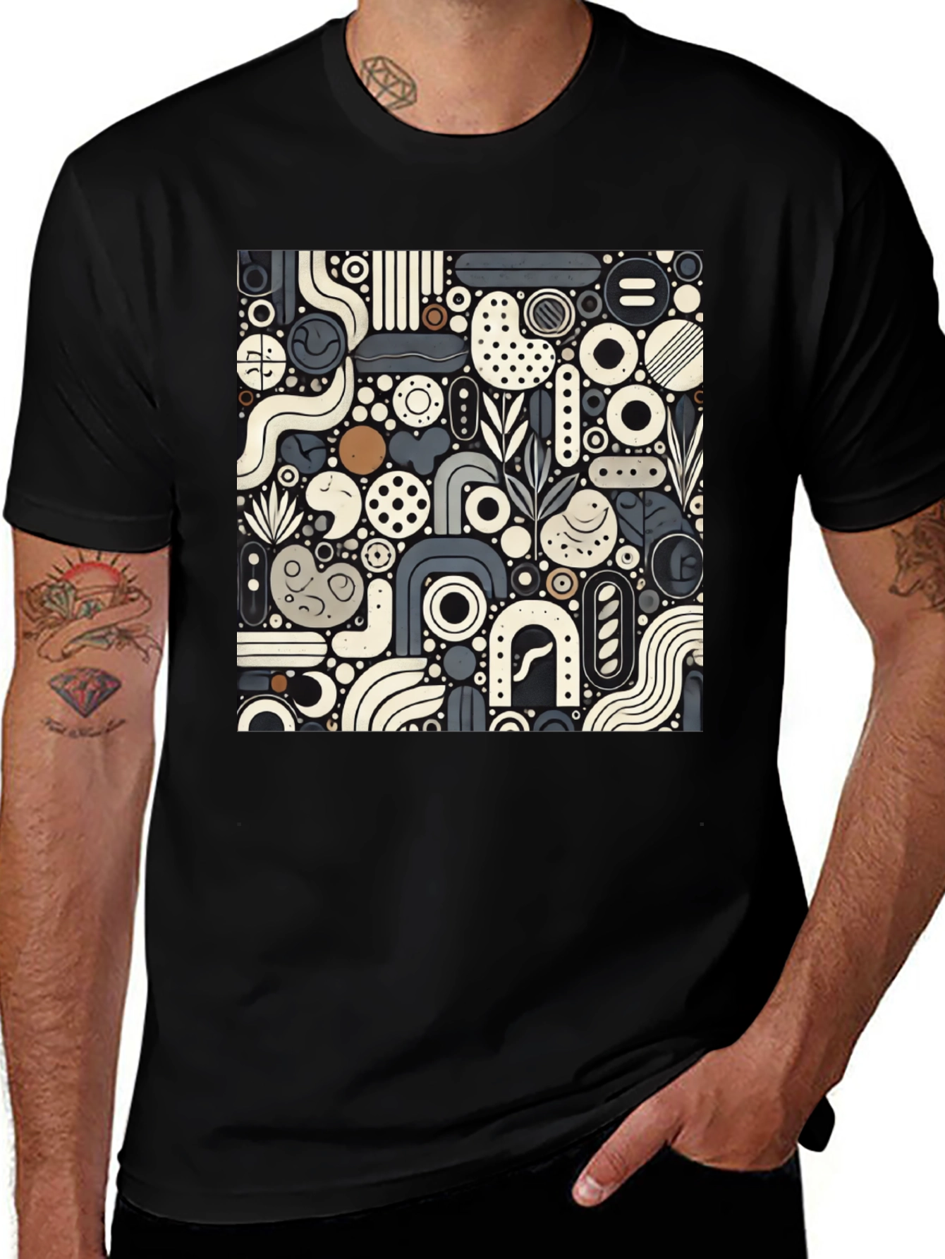 Variant 25 of Abstract Art T-Shirt - Geometric Pattern, Modern Style