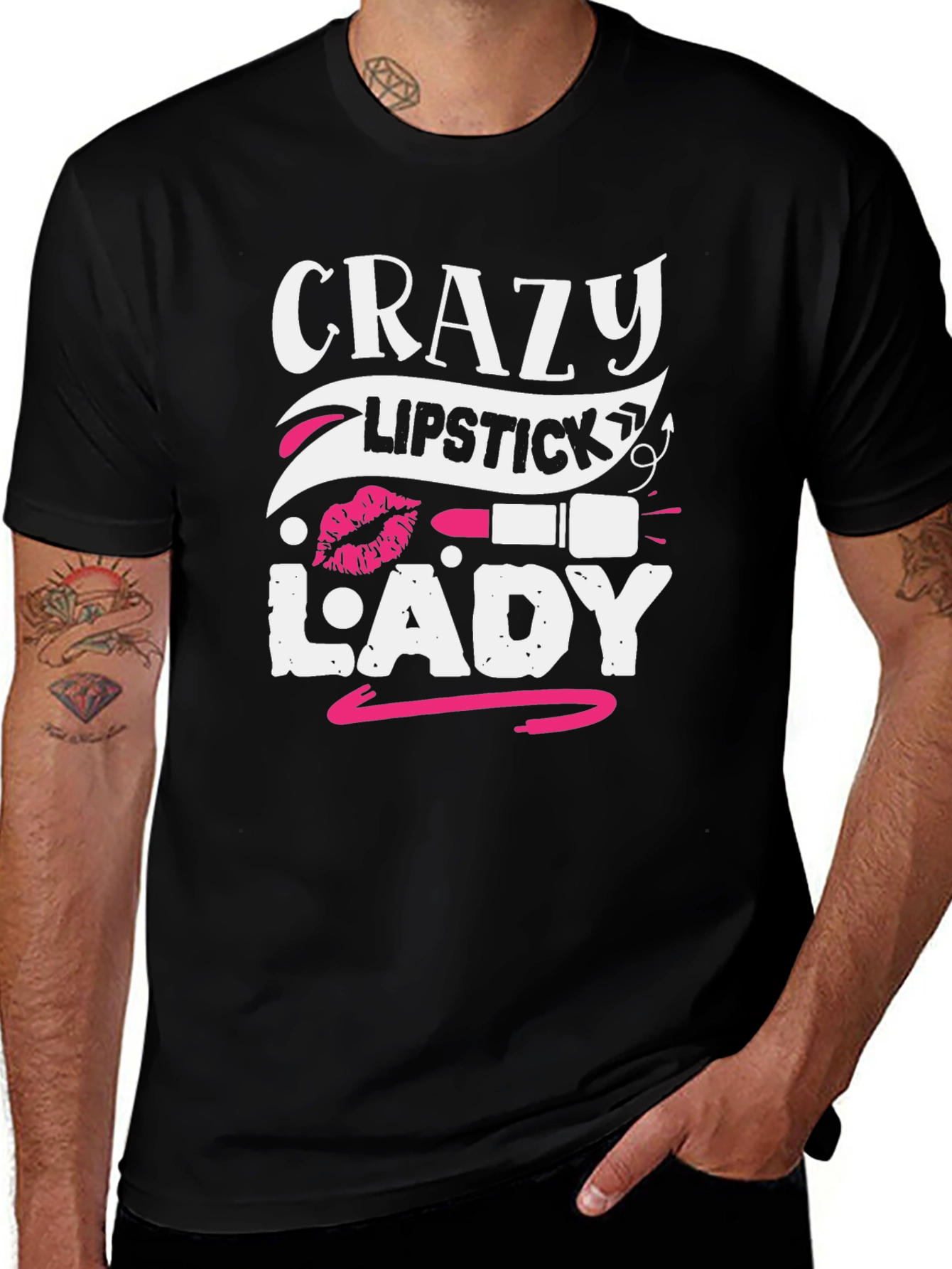 Crazy Lipstick Lady Graphic T-Shirt