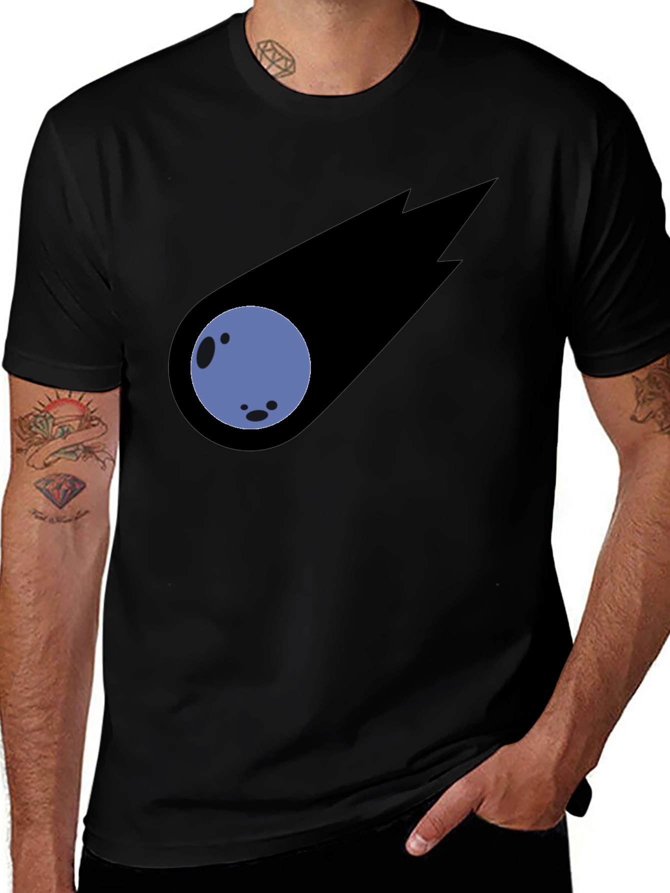 Variant 7 of Comet T-Shirt - Stylish Black Graphic Tee