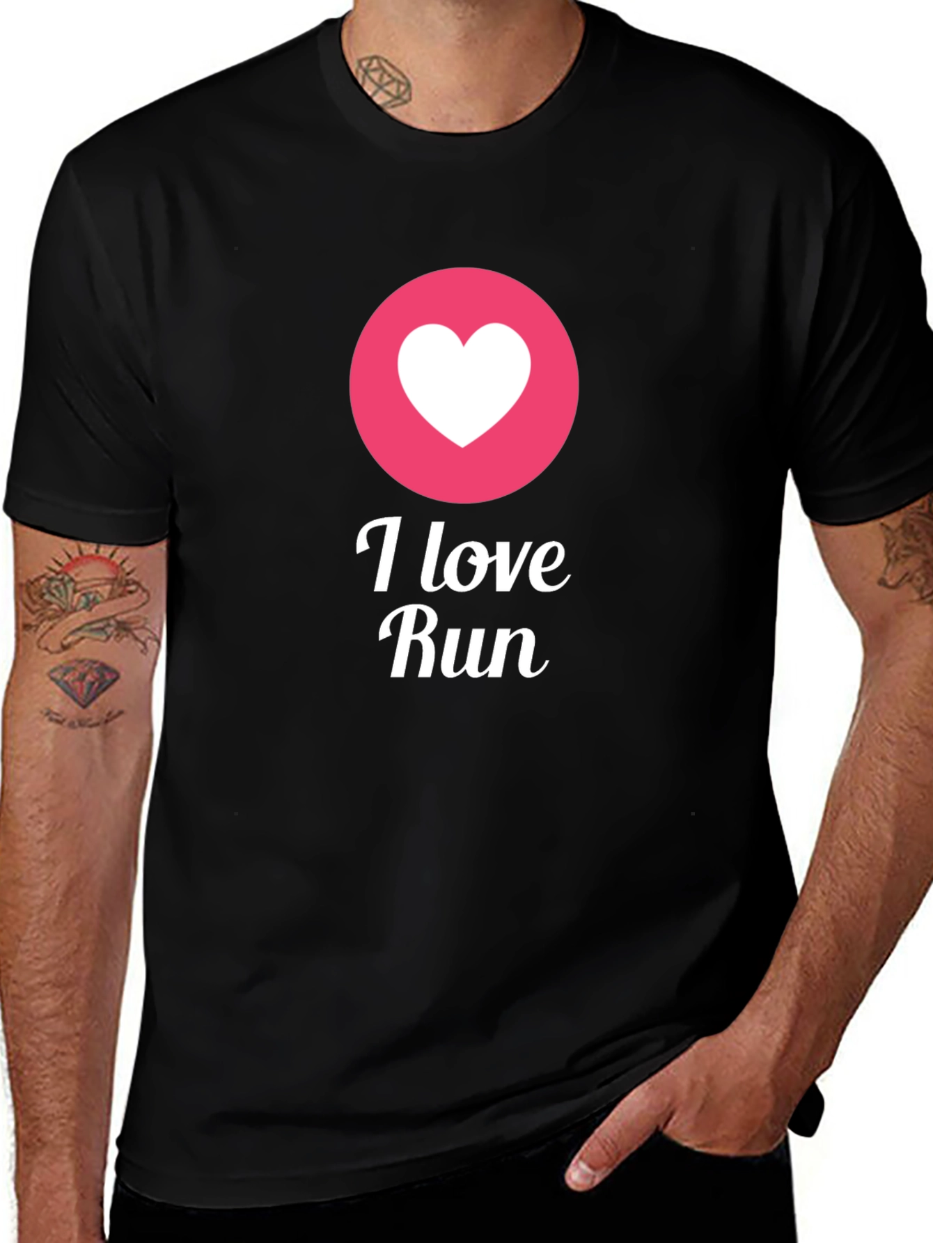 Variant 19 of I Love Run Black Graphic Tee