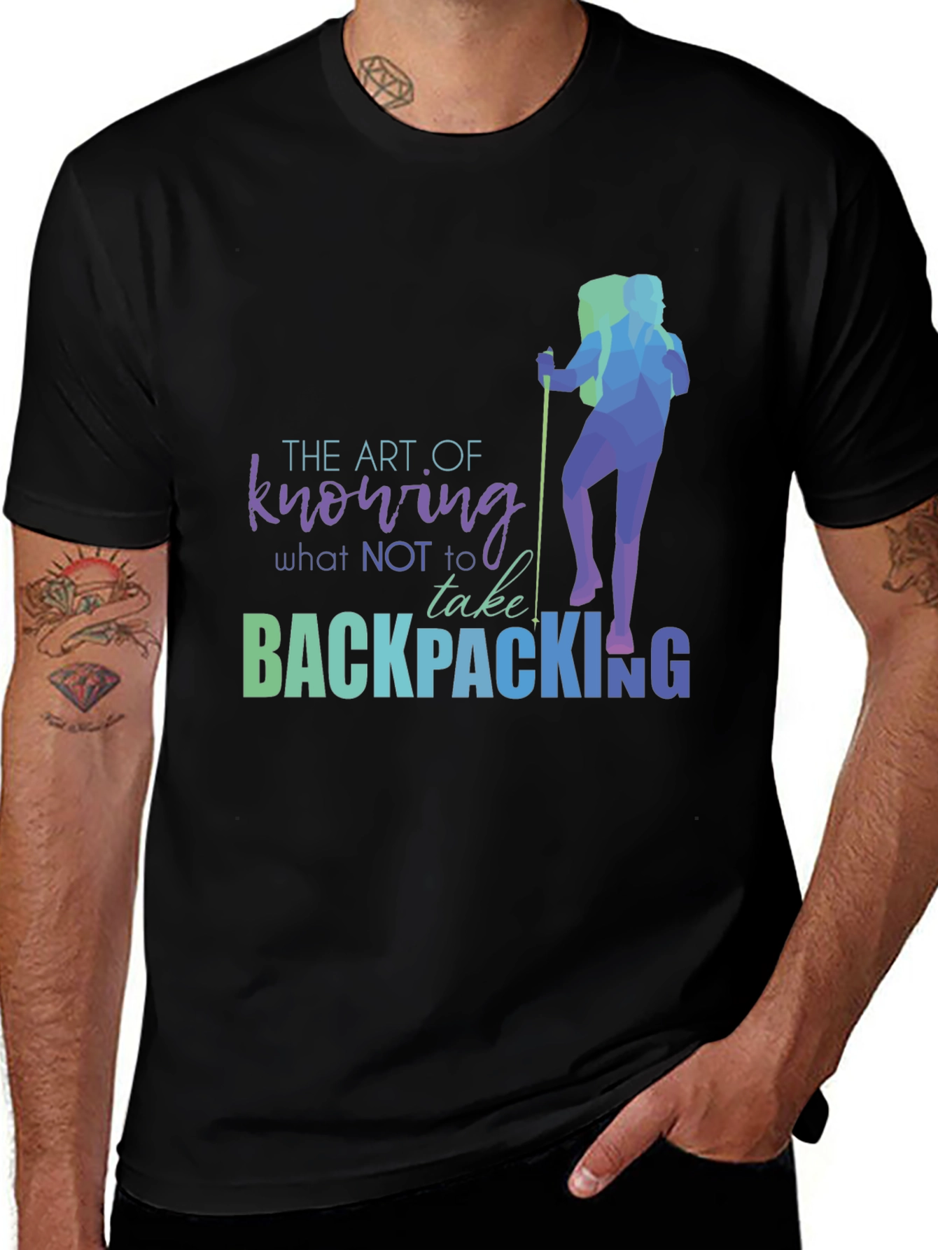 Variant 6 of Backpacking T-Shirt: The Art of Knowing What NOT to Take
