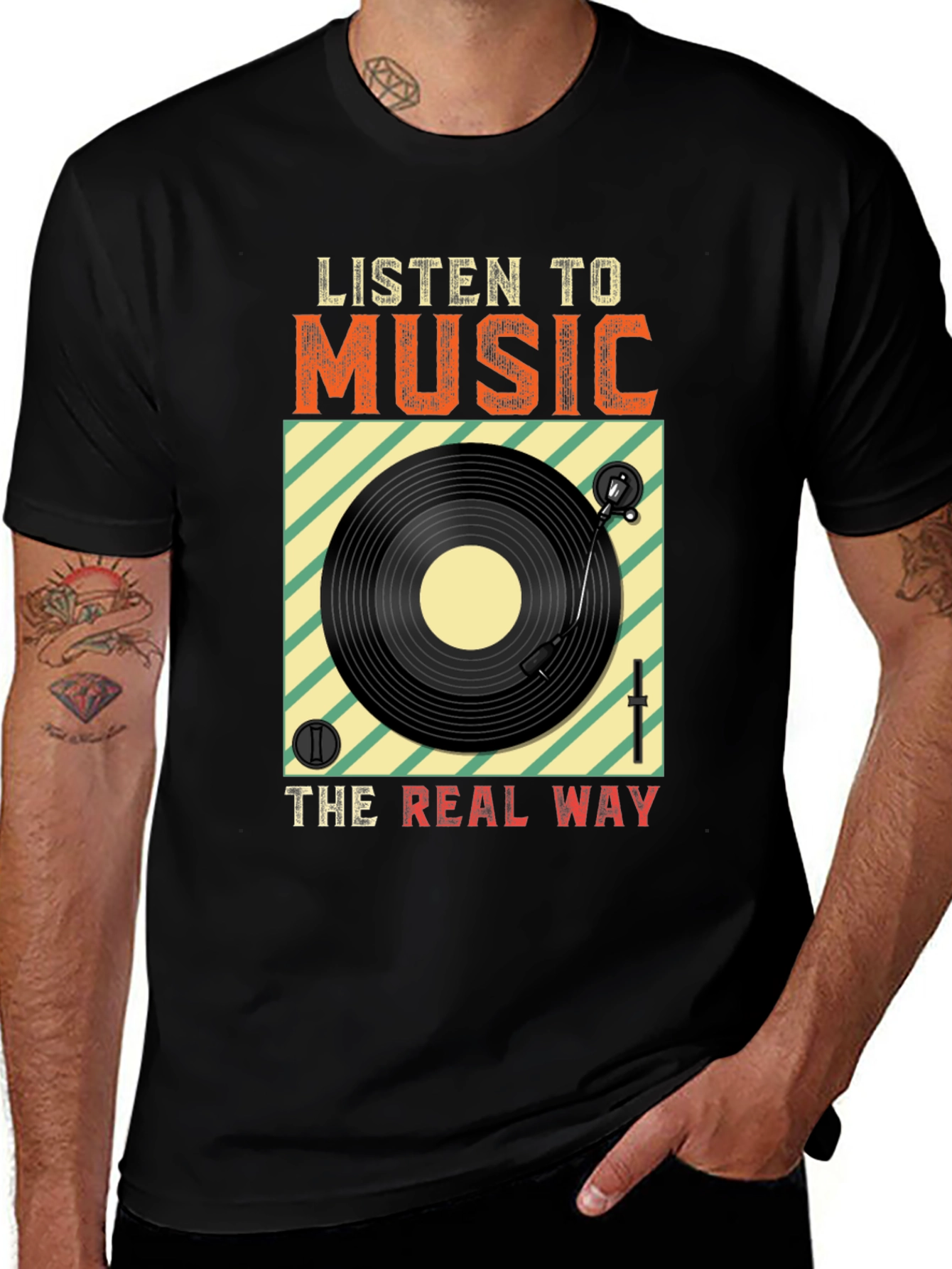 Retro Music Lover T-Shirt - Vinyl Record Design
