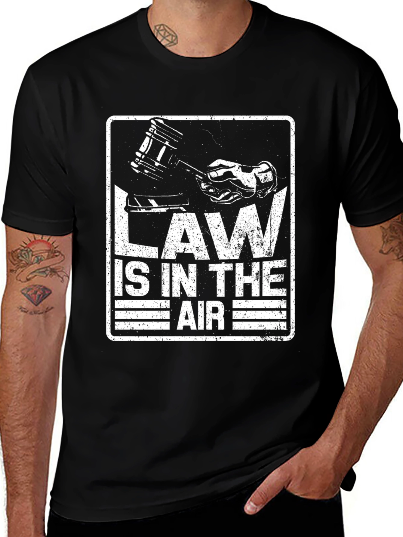 Law is in the Air T-Shirt - Court Gavel Design