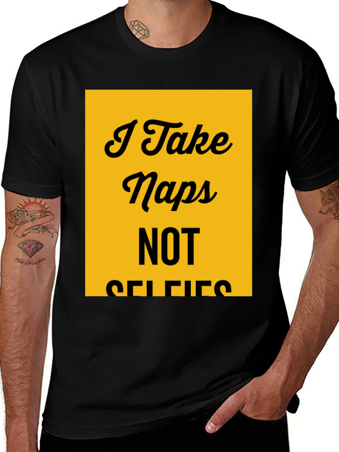 Variant 24 of I Take Naps Not Selfies Black T-Shirt