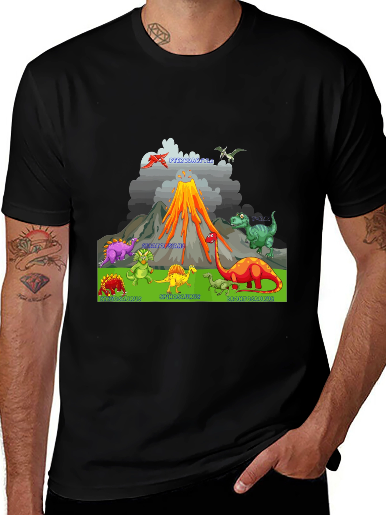 Variant 27 of Dinosaur Volcano Graphic T-Shirt