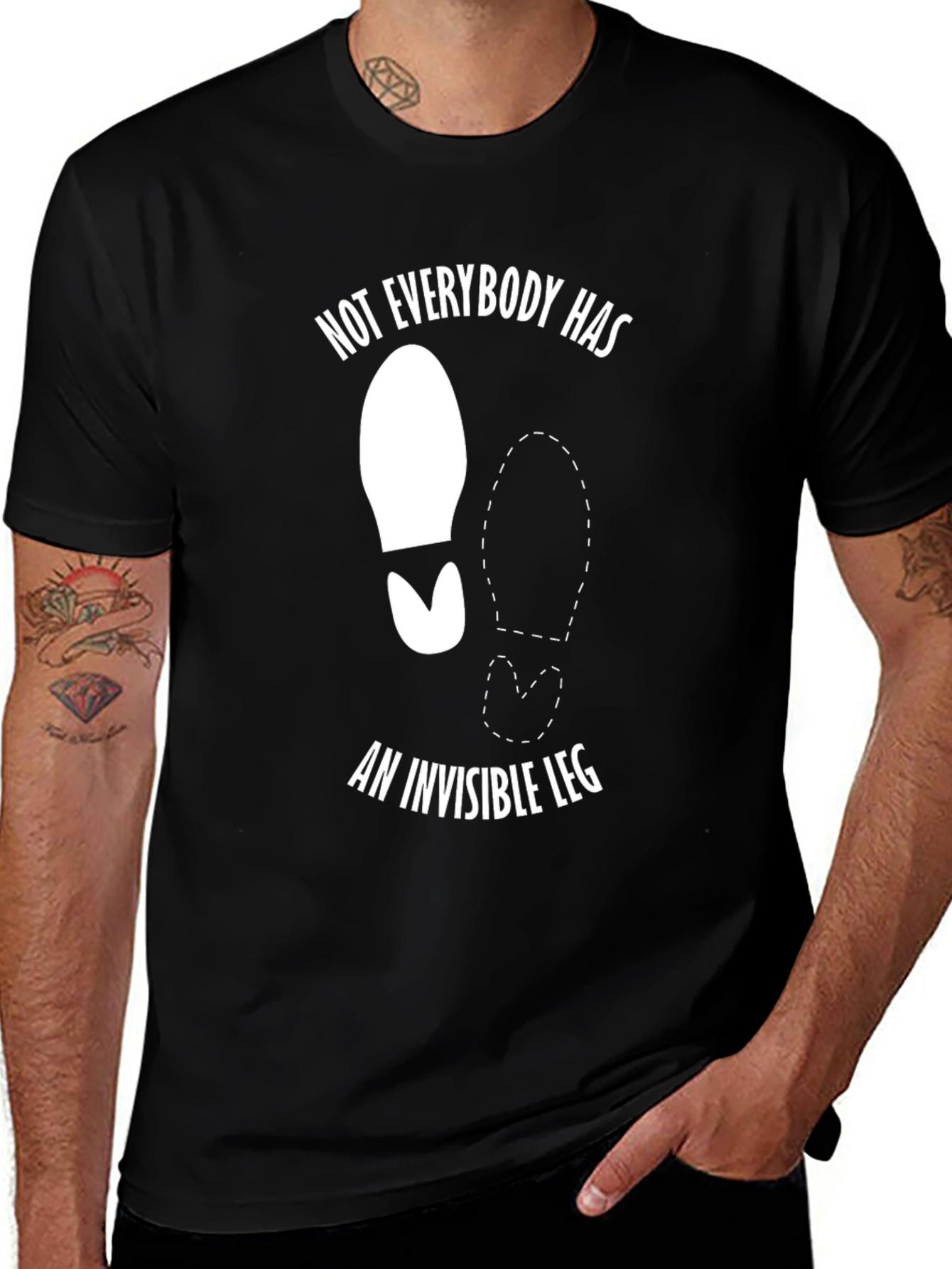 Variant 28 of Funny Amputee T-Shirt - Invisible Leg Humor