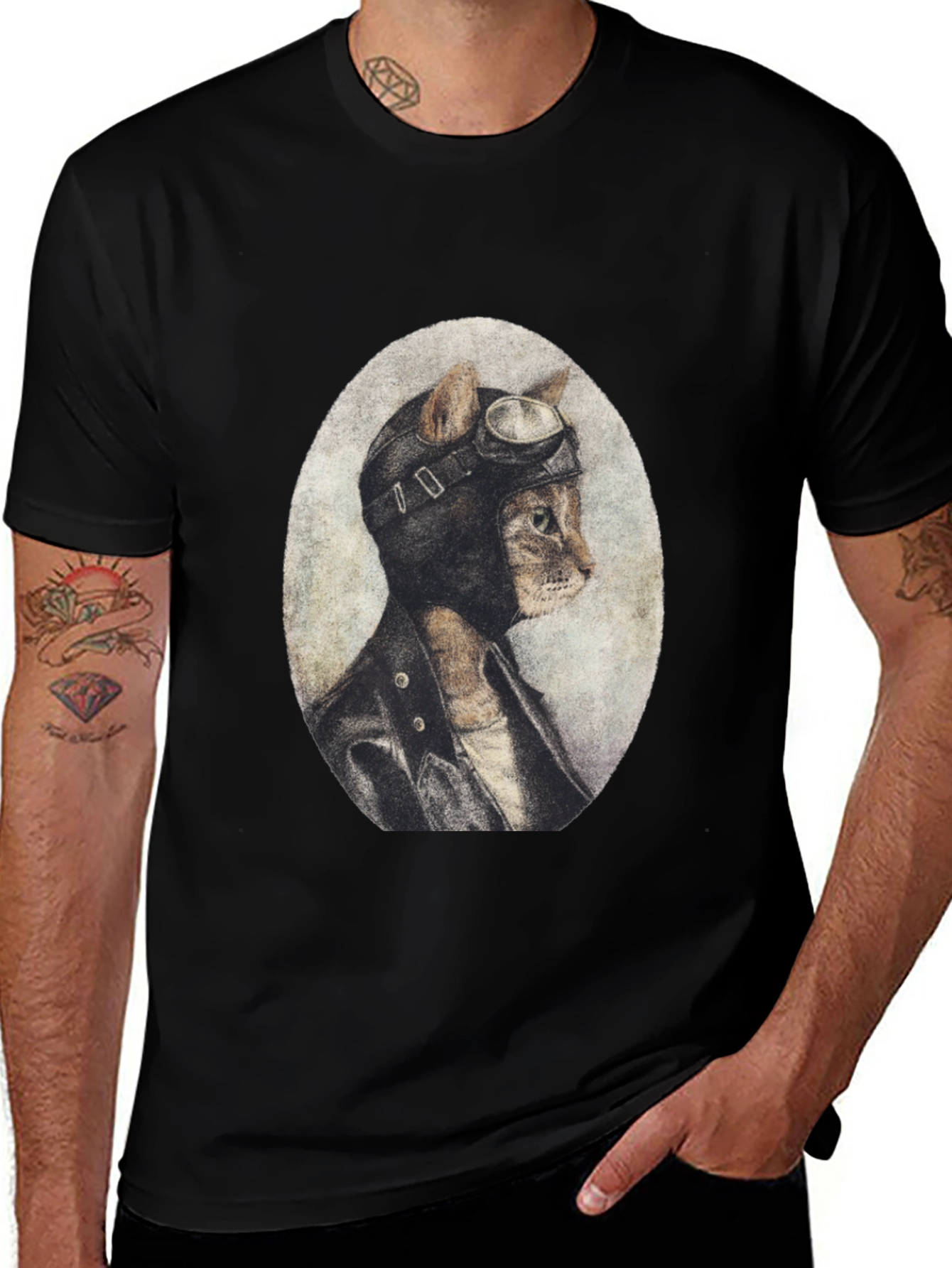 Variant 9 of Pilot Cat T-Shirt - Unique Graphic Tee